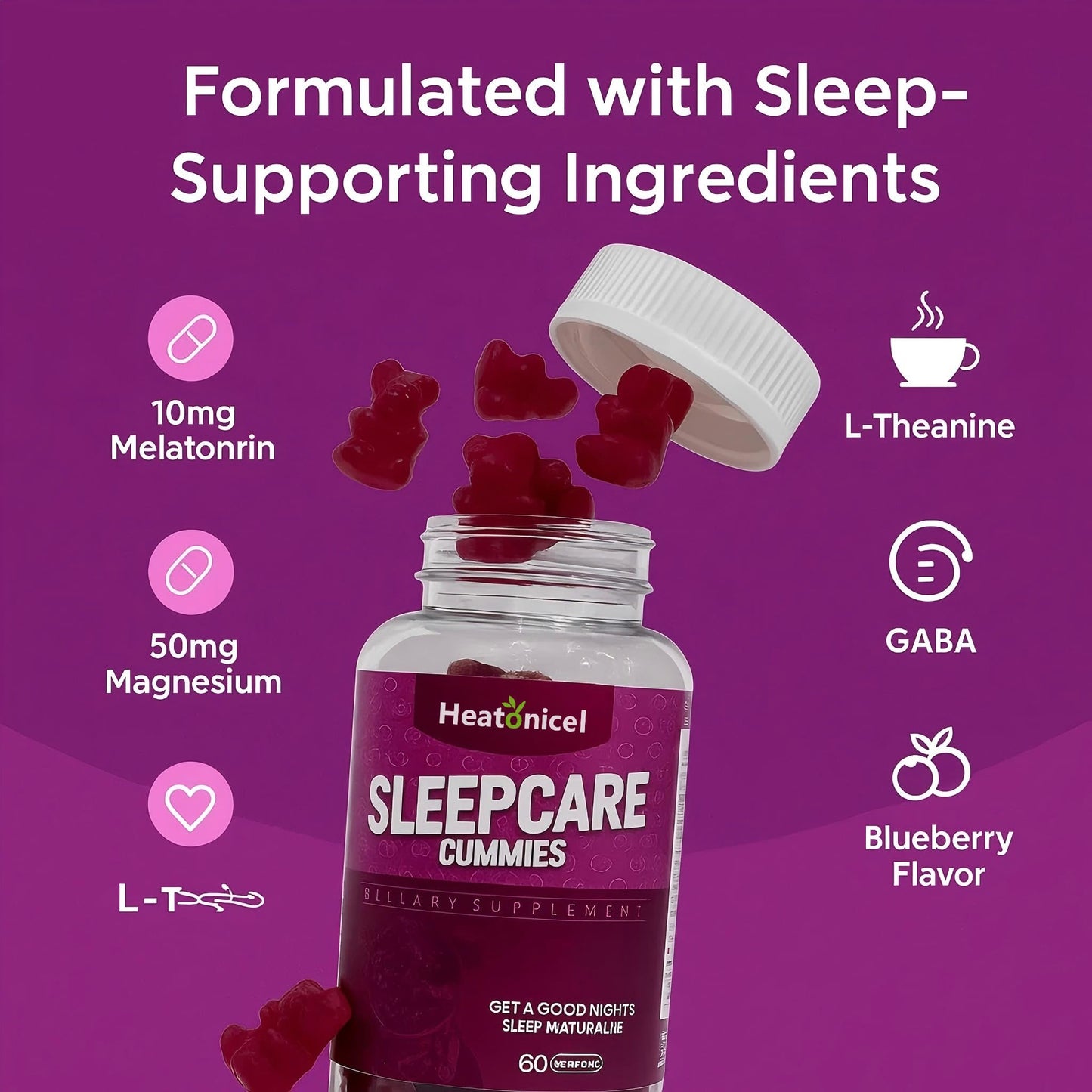 Heatonicel Sleep Gummies for Adults 60 Count