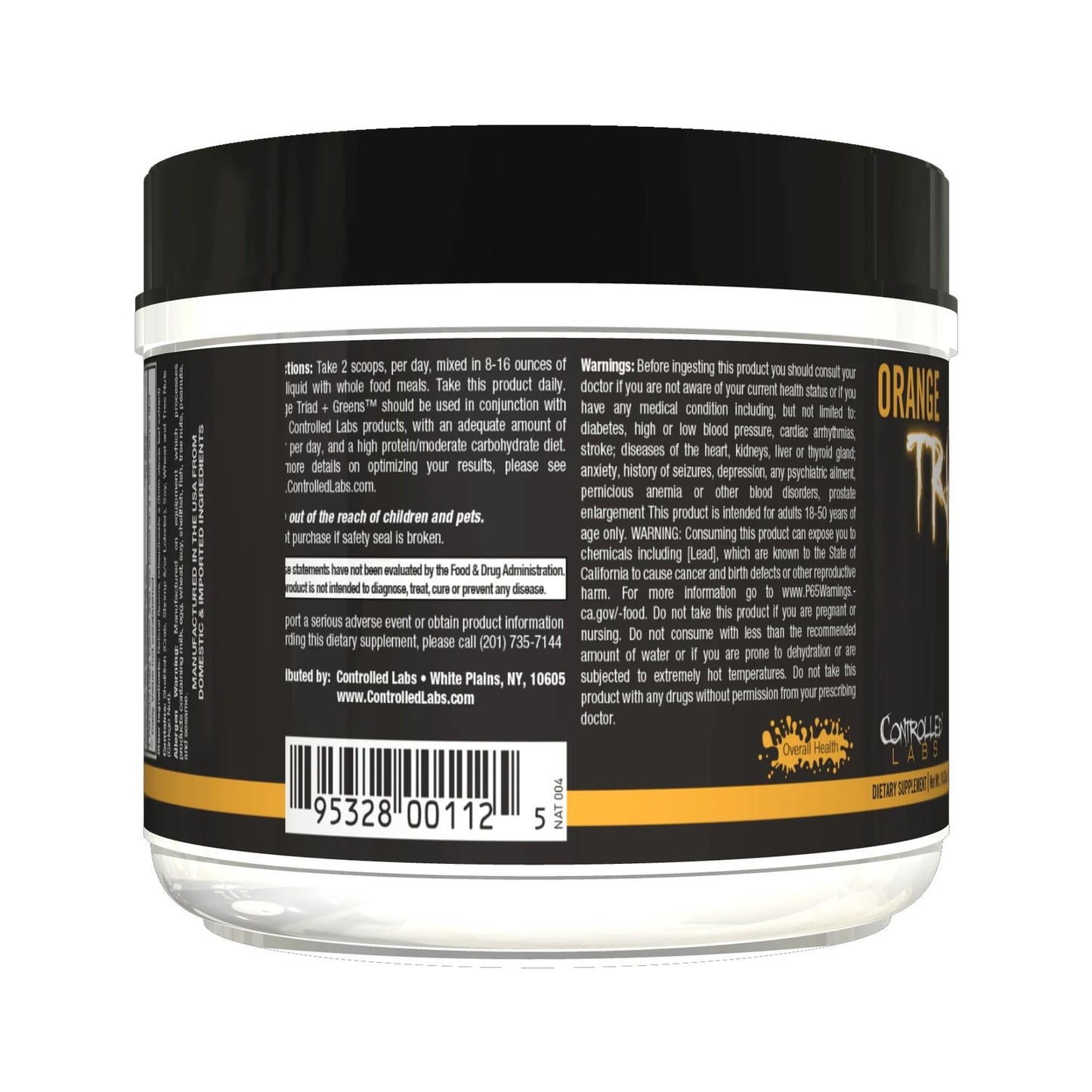 Controlled Labs Orange Triad Plus Greens for Men and Women, Powder, 14.37 oz