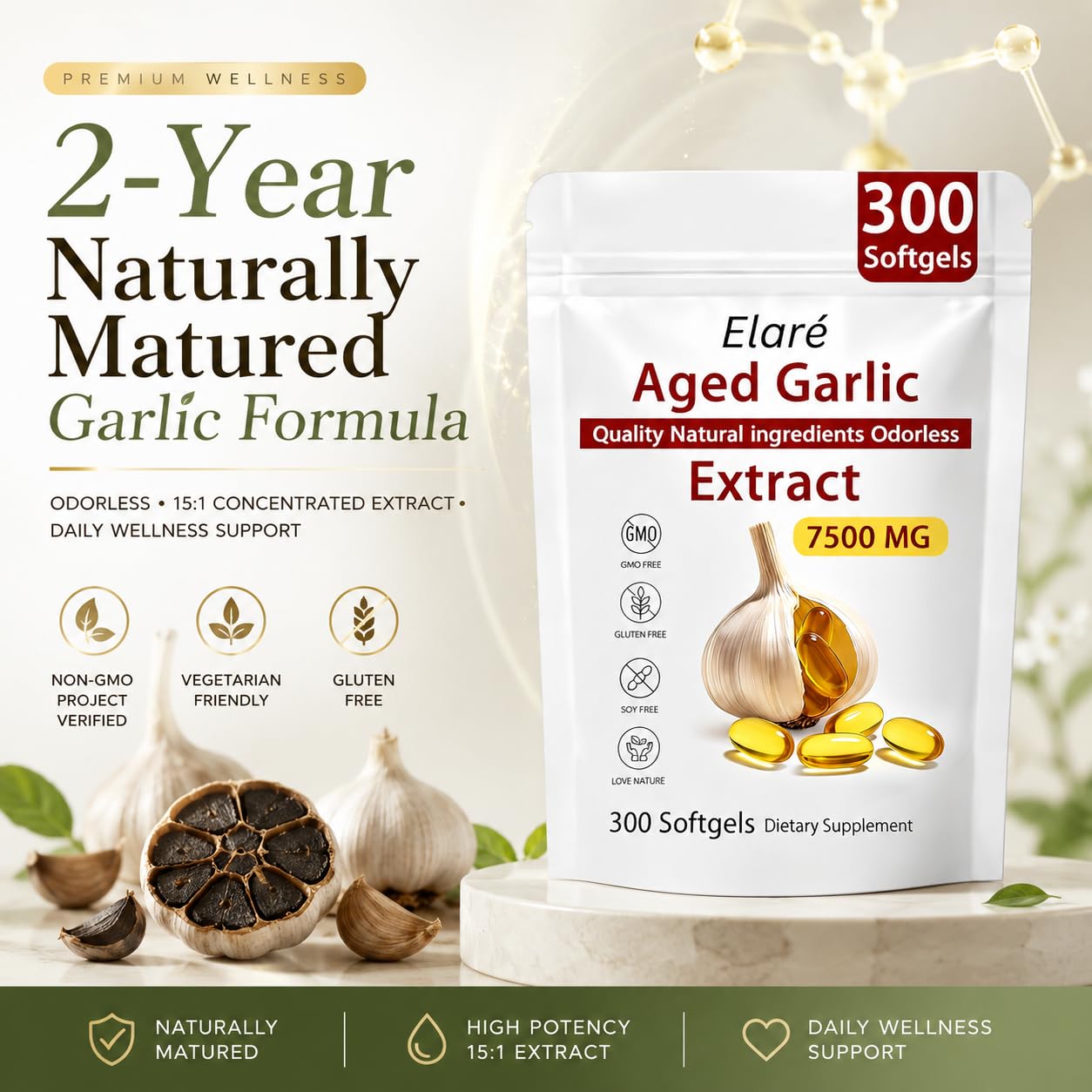 ELARE Aged Garlic Extract Capsule 1 Count