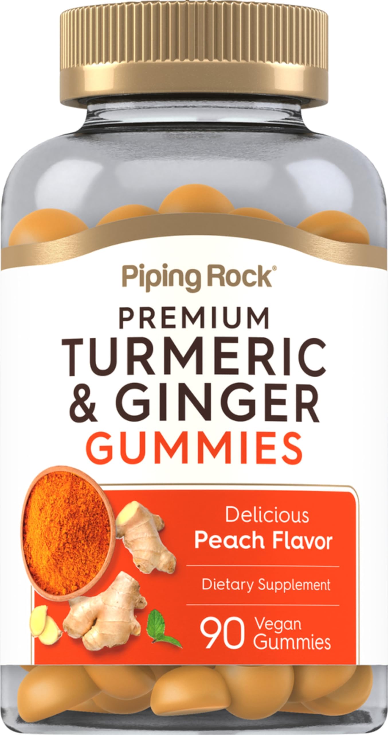 Piping Rock Turmeric and Ginger Gummies 90 Count