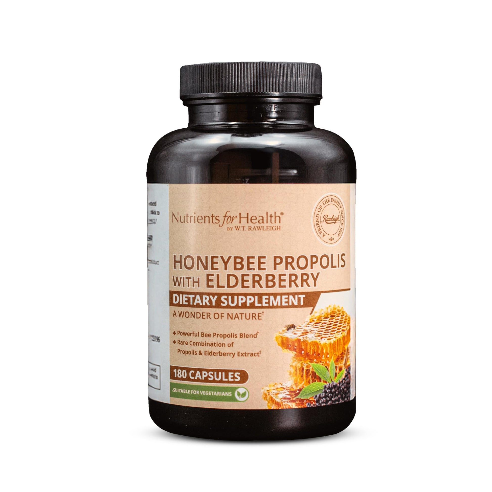 Rawleigh Honeybee Propolis & Elderberry Capsules, 180 Count
