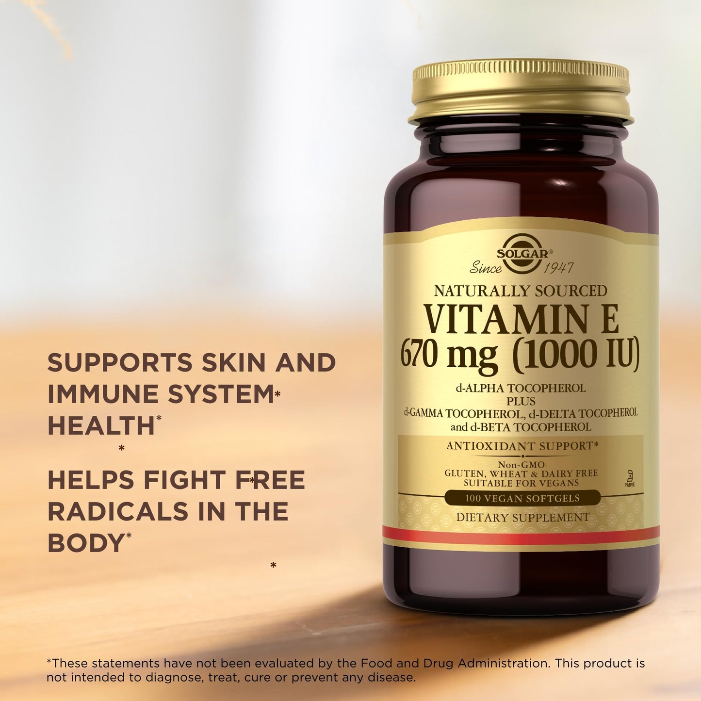 Solgar Vitamin E Softgels 100 Count