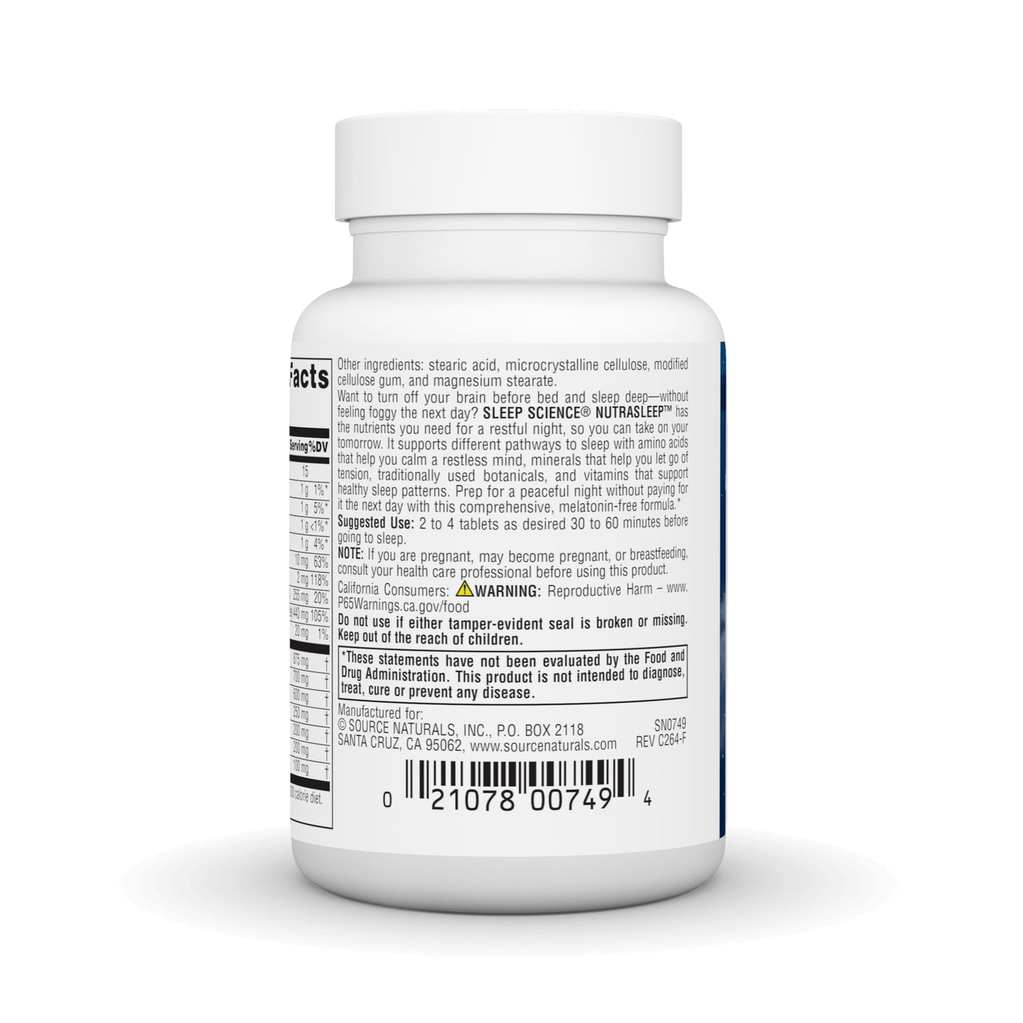 Source Naturals NutraSleep Gentle Sleep Support Without Melatonin 40 Tablets