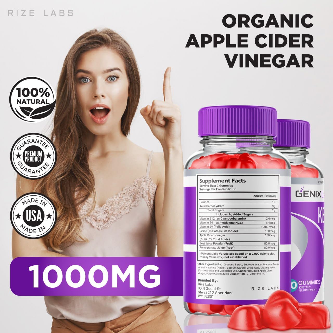 Rize Labs Genix Lab Keto ACV Gummies 180 Gummies