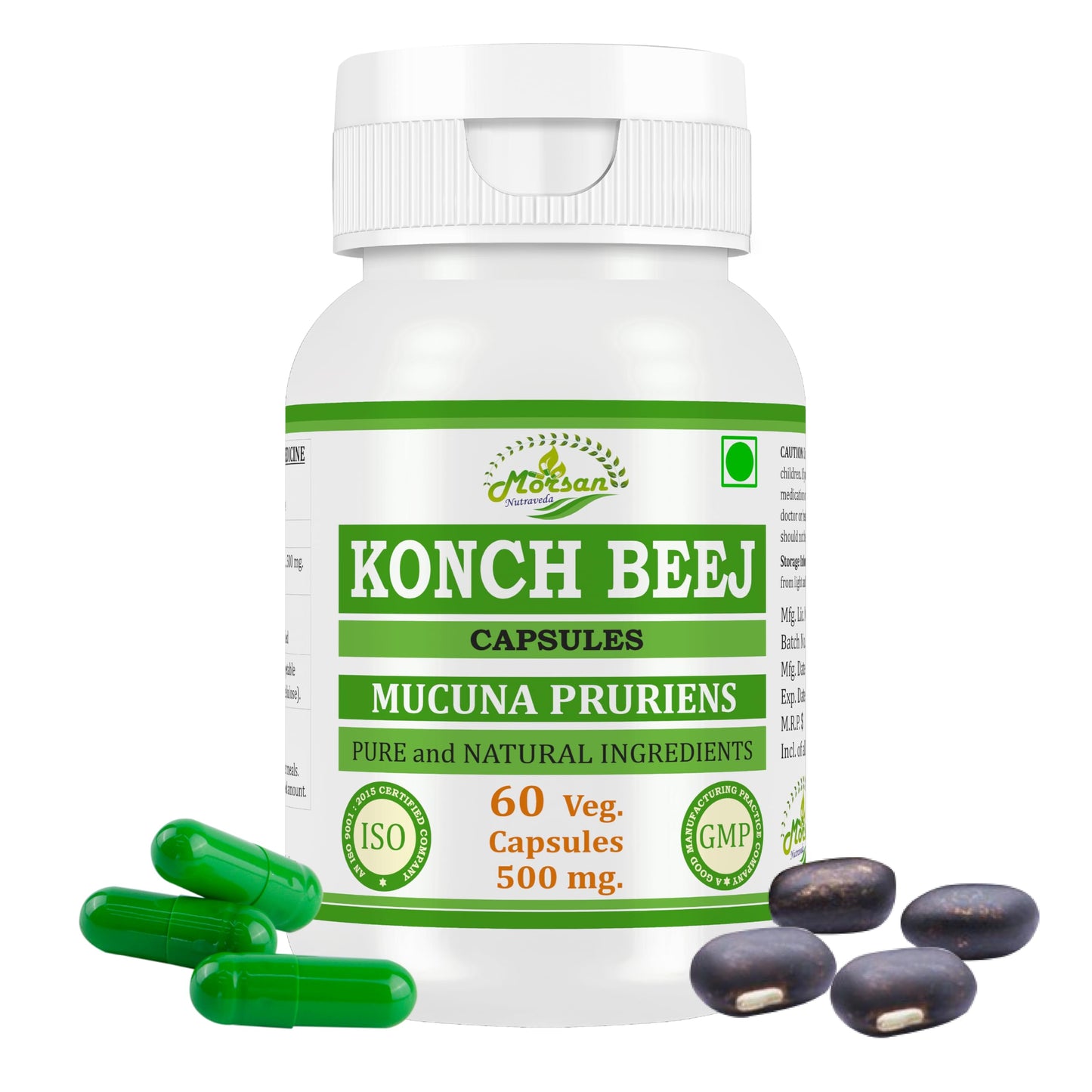 Morsan Nutraveda Kaunch Mucuna Pruriens Extract Capsules, 60 Capsules