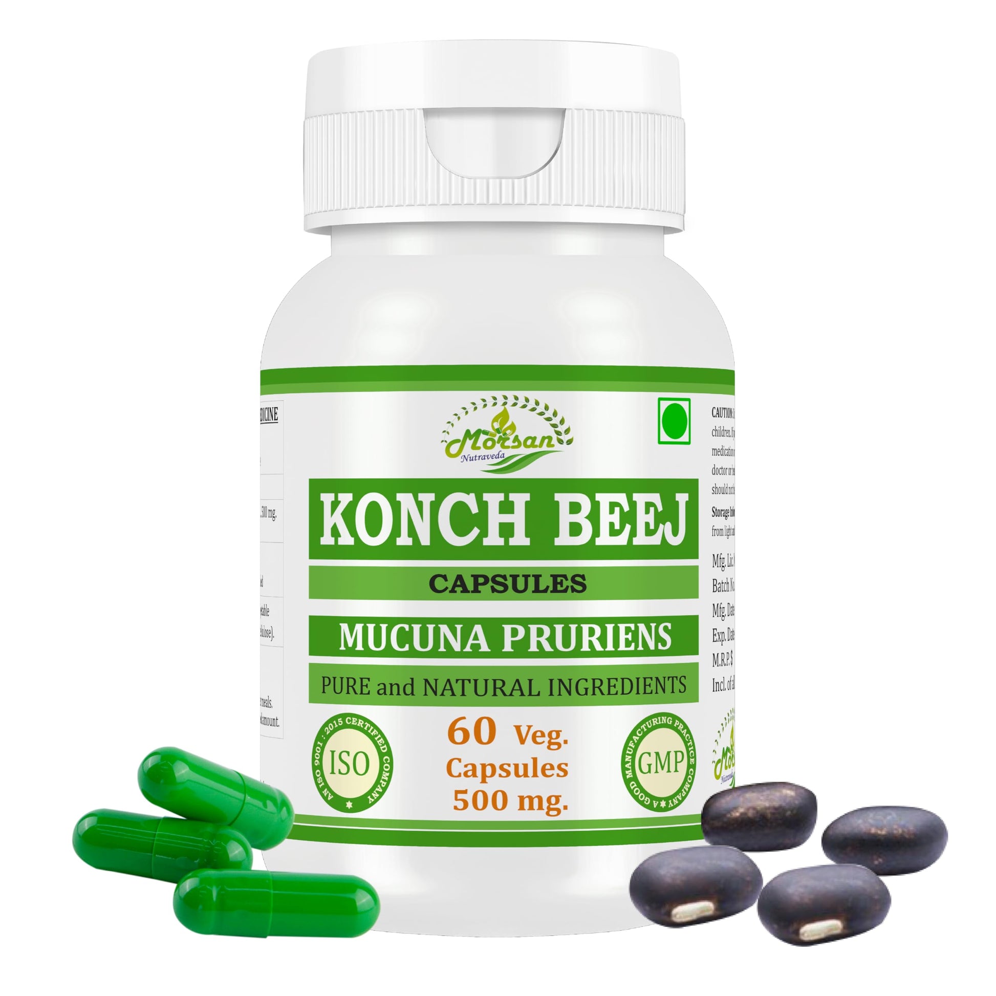 Morsan Nutraveda Kaunch Mucuna Pruriens Extract Capsules, 60 Capsules