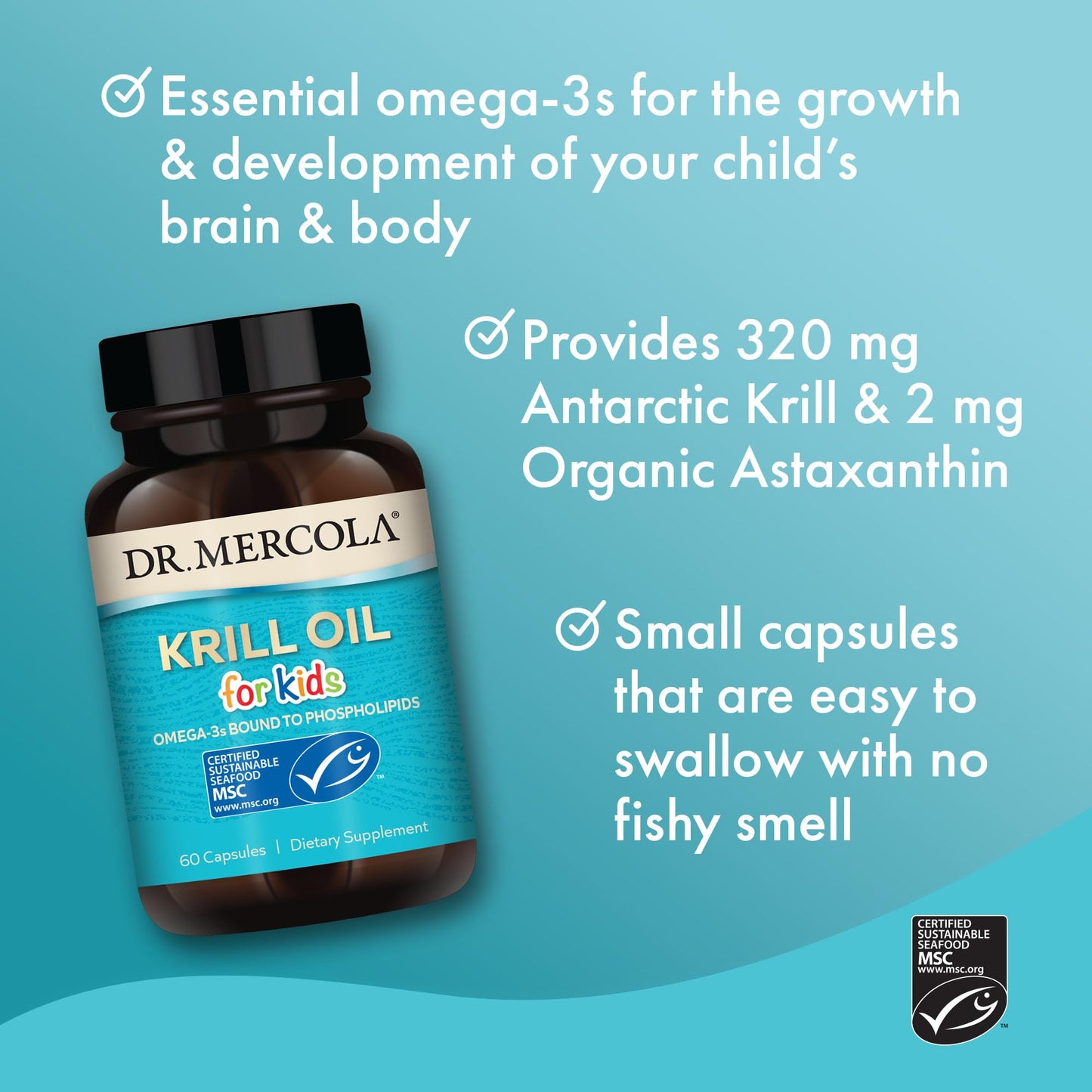 Dr. Mercola Krill Oil for Kids 320 mg Capsule 60 Count