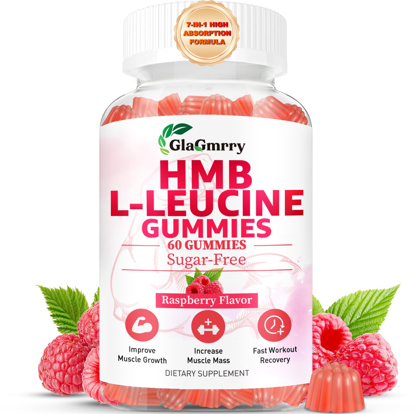GlaGmrry HMB and Leucine Gummies 60 Count