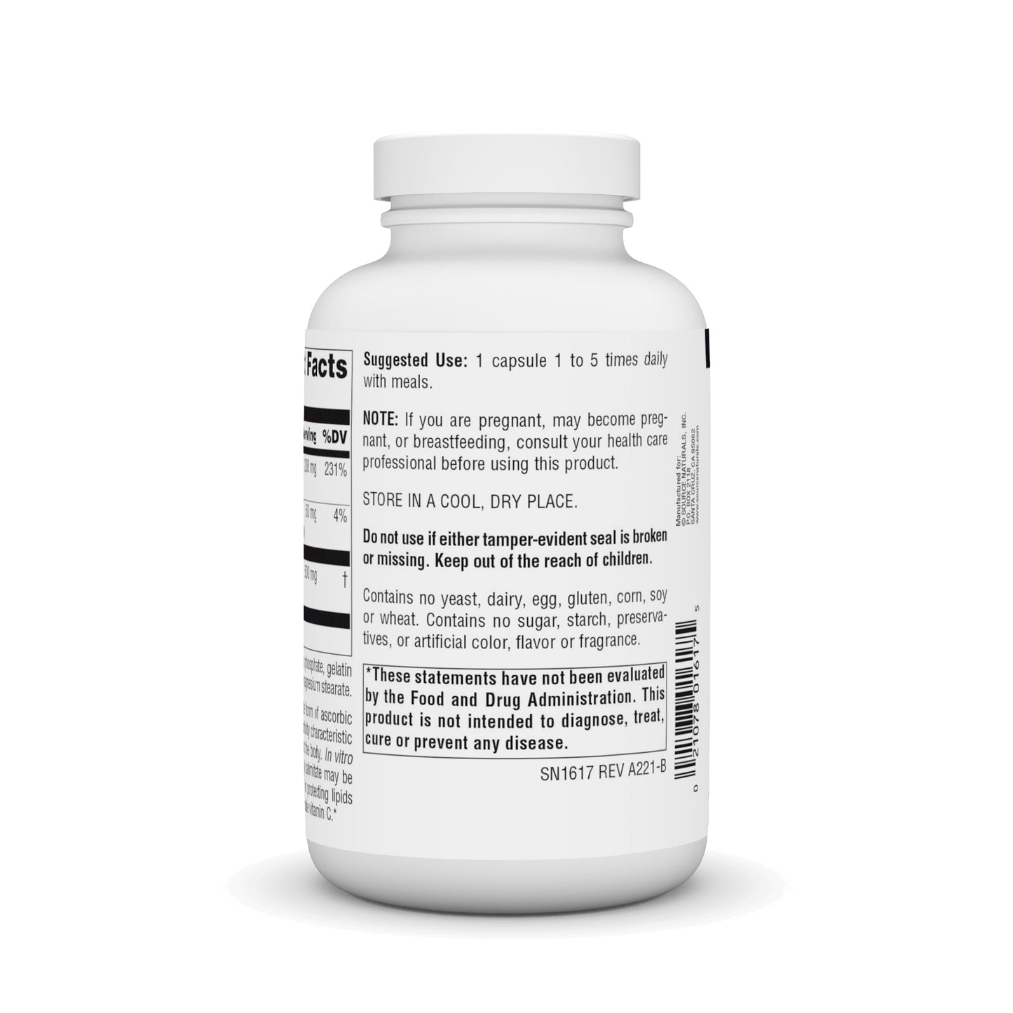 Source Naturals Ascorbyl Palmitate 500mg Fat-Soluble Vitamin C Ester Supplement Capsules, 180