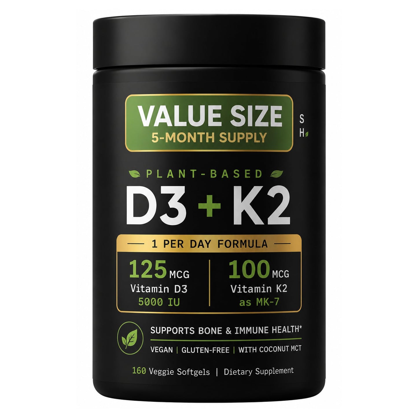 Generic Sports Vitamin D3 K2 Softgels 160 Count