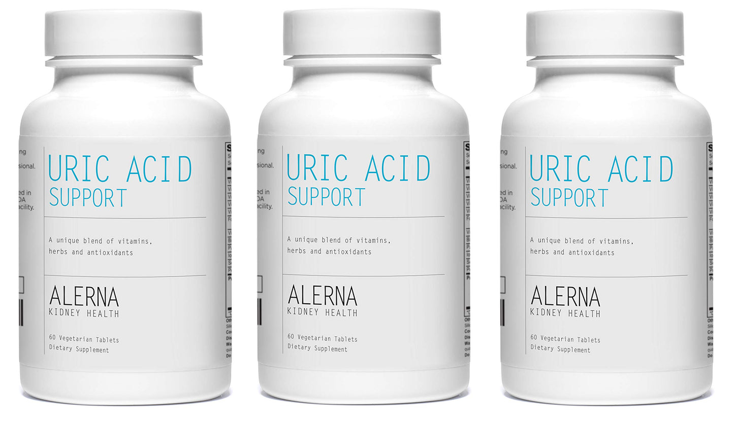 Alerna Kidney Health Uric Acid Support Supplement – Tart Cherry, Celery Seed, Turmeric, Quercetin, 180 Tablets