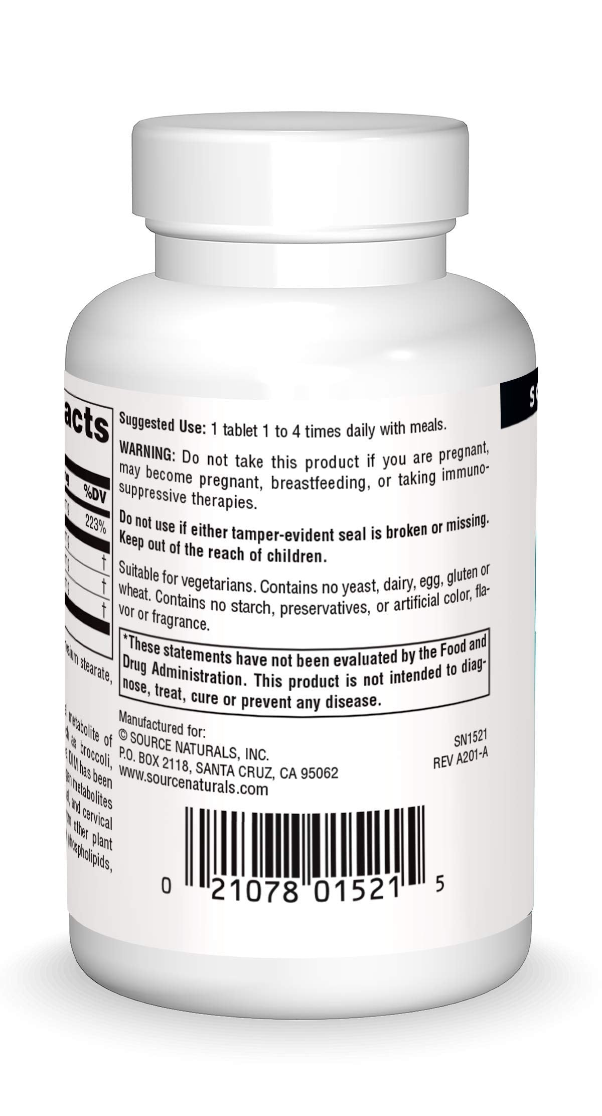 Source Naturals DIM (Diindolylmethane), 100 mg Tablets, 60 Count