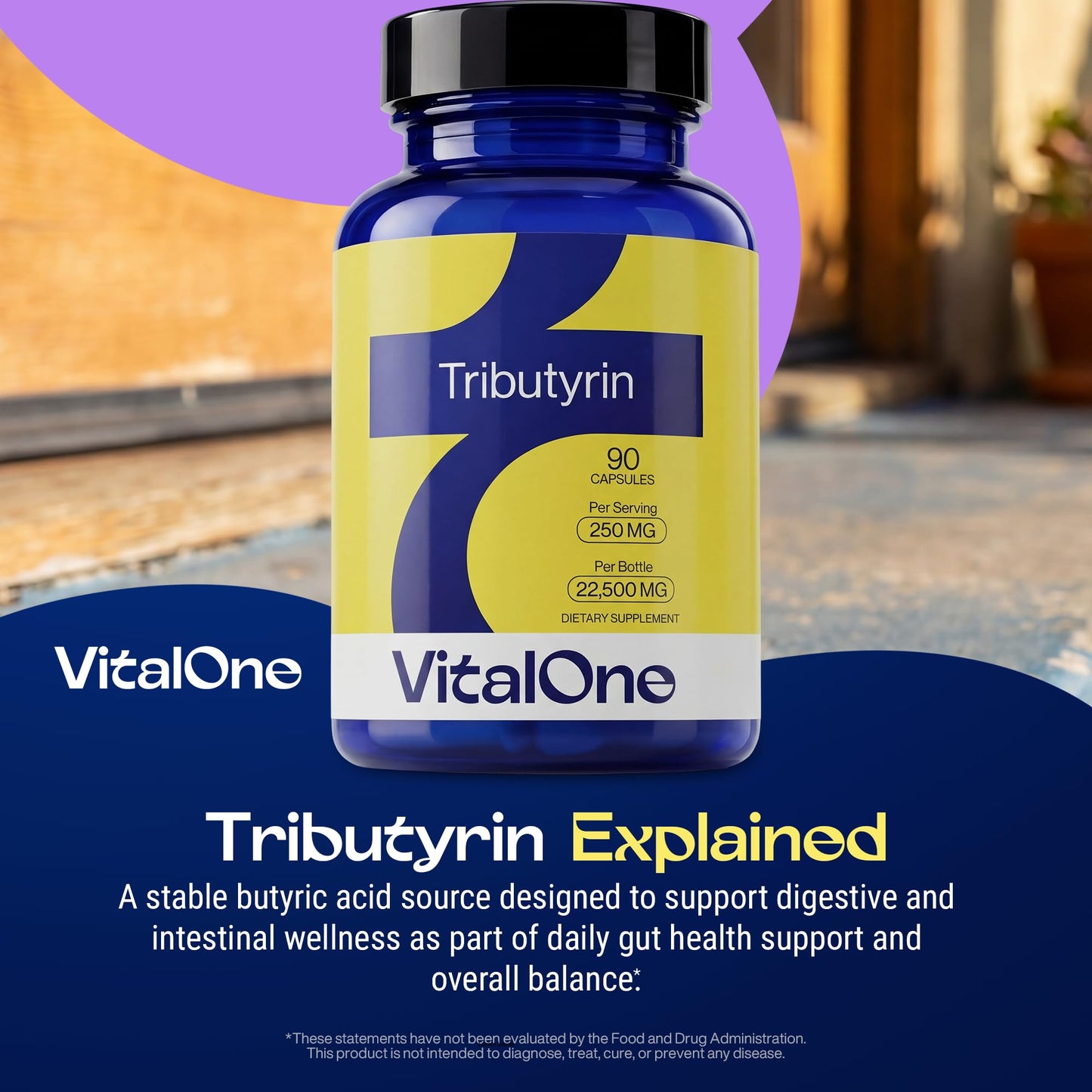 VitalOne Tributyrin 250 mg Supplement Capsule, 90 Capsules