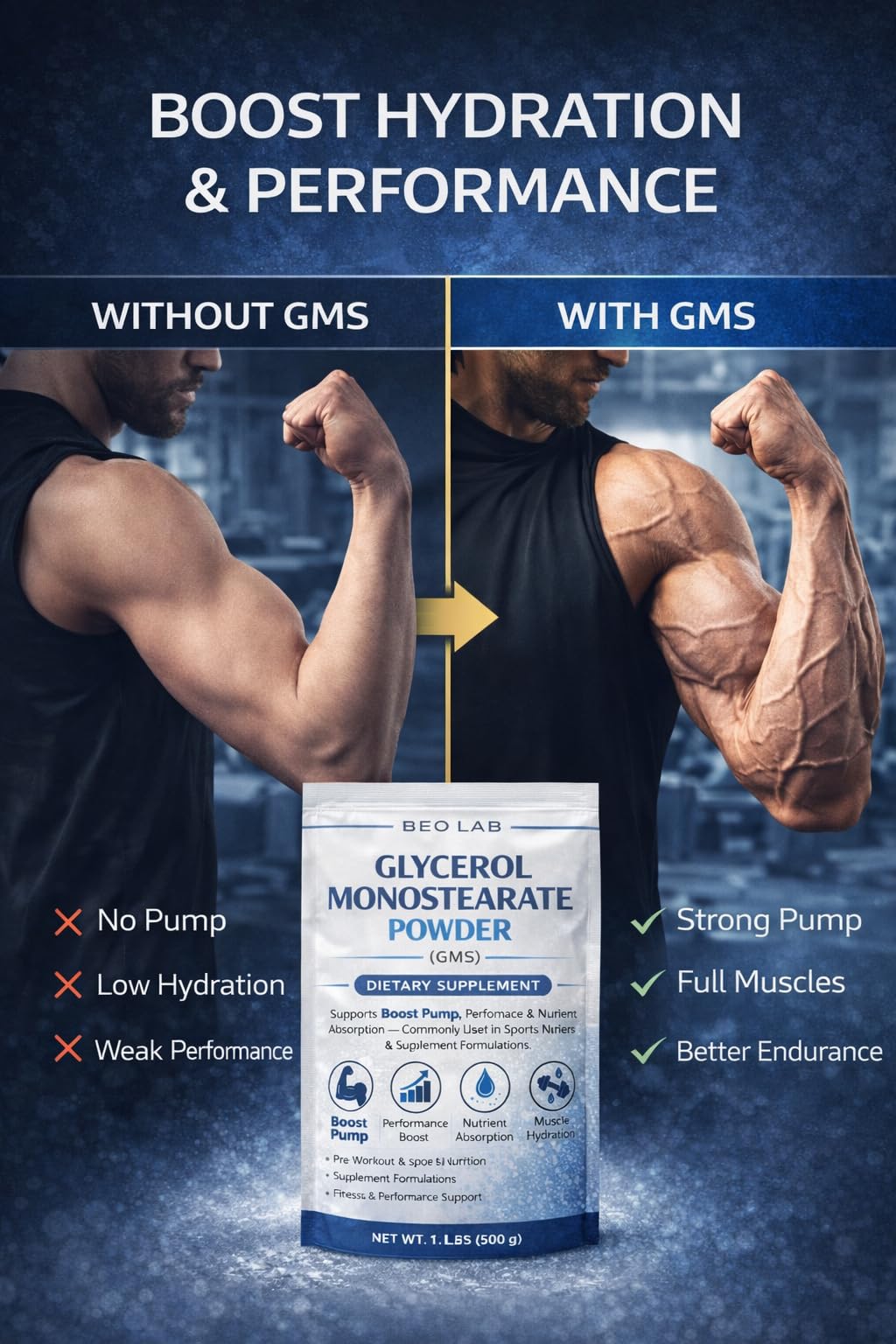 Emir&Odin Glycerol Monostearate Crystal Powder, 370 Servings
