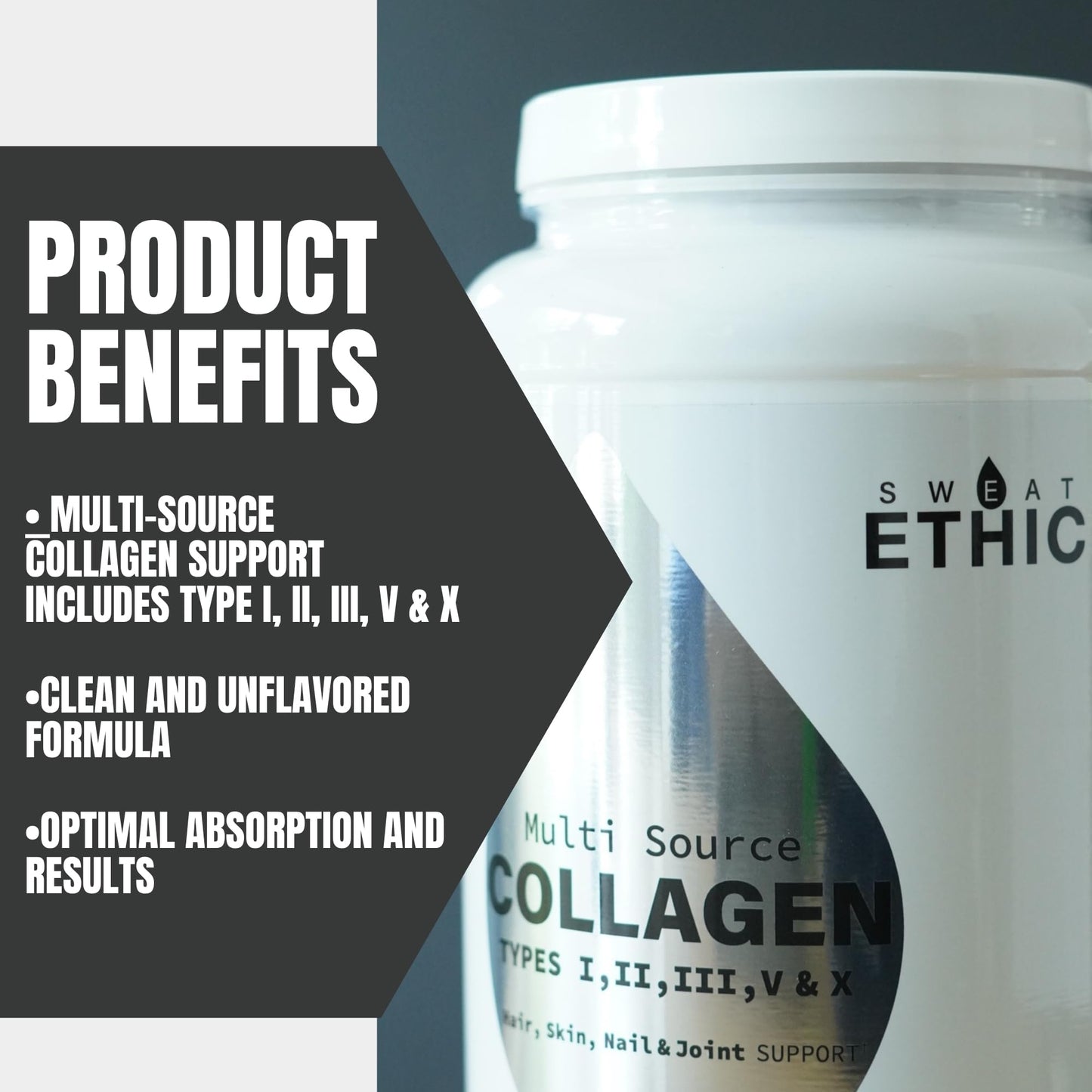 Sweat Ethic Multi Source Collagen Peptides Powder 30 Servings