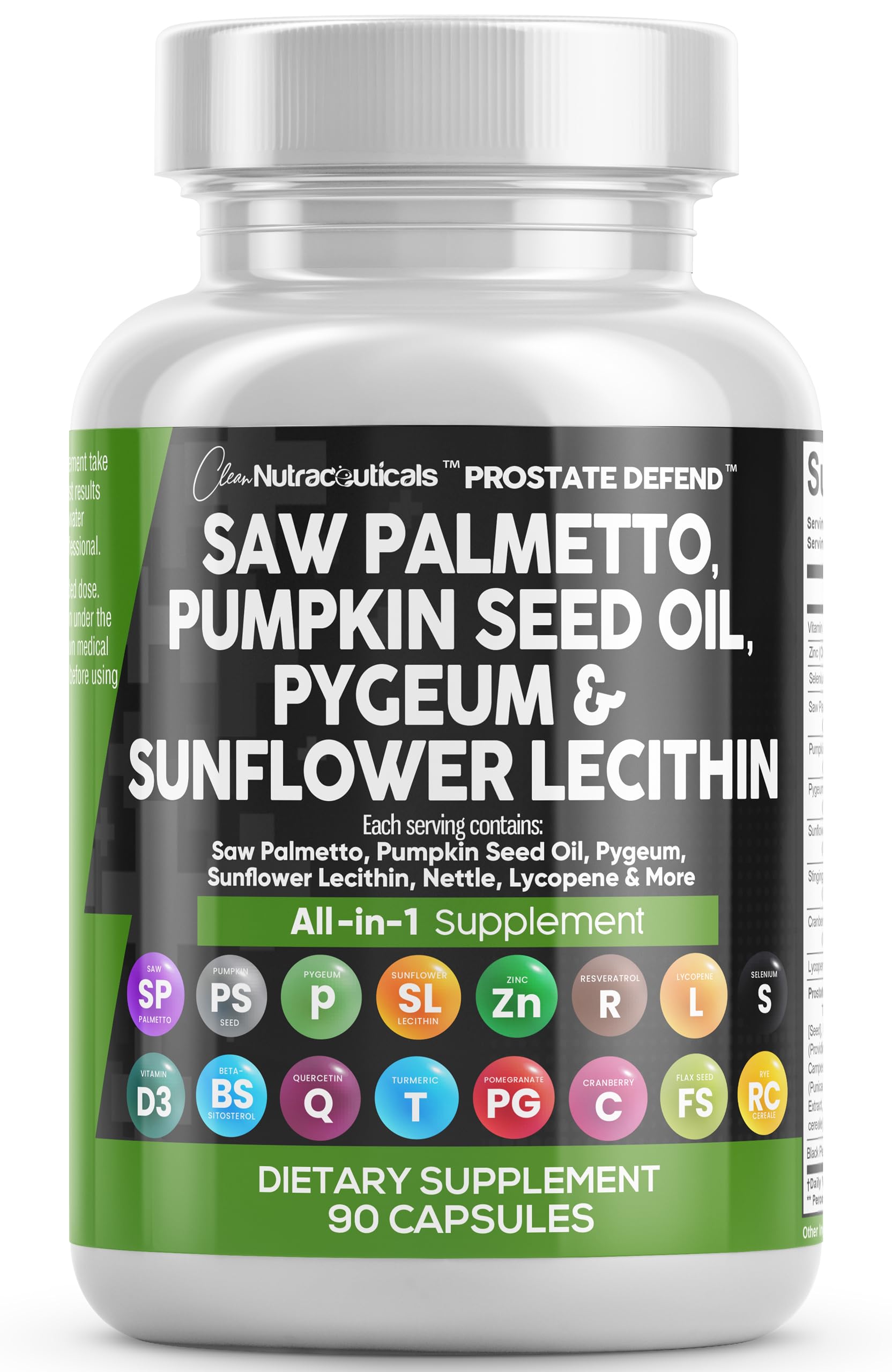 Clean Nutraceuticals Saw Palmetto Prostate Support Capsules 90 Count