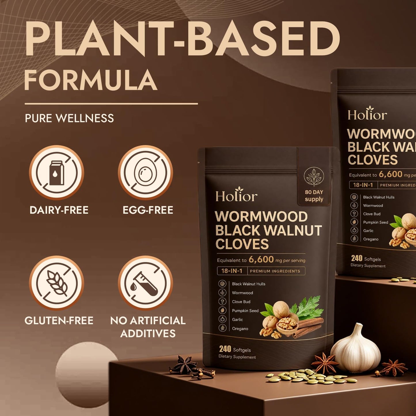 Nutraessence Holior Wormwood Black Walnut Cloves 240 Softgels