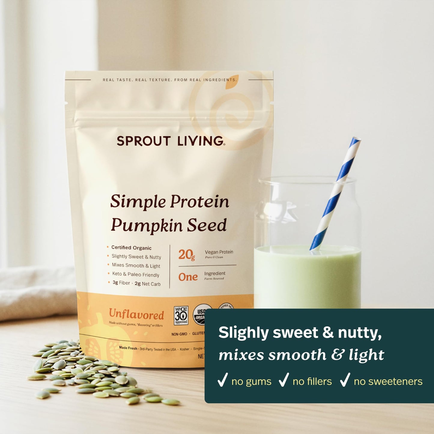 Sprout Living Organic Pumpkin Seed Protein Powder, 16