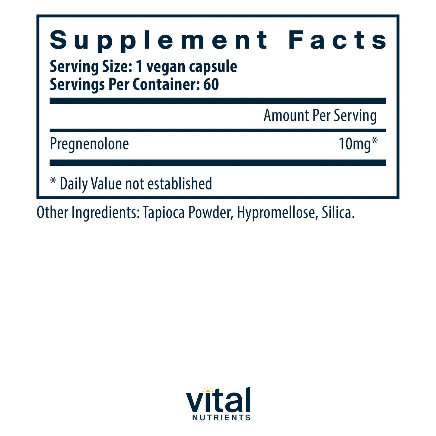 Vital Nutrients Pregnenolone Capsule 60 Capsules