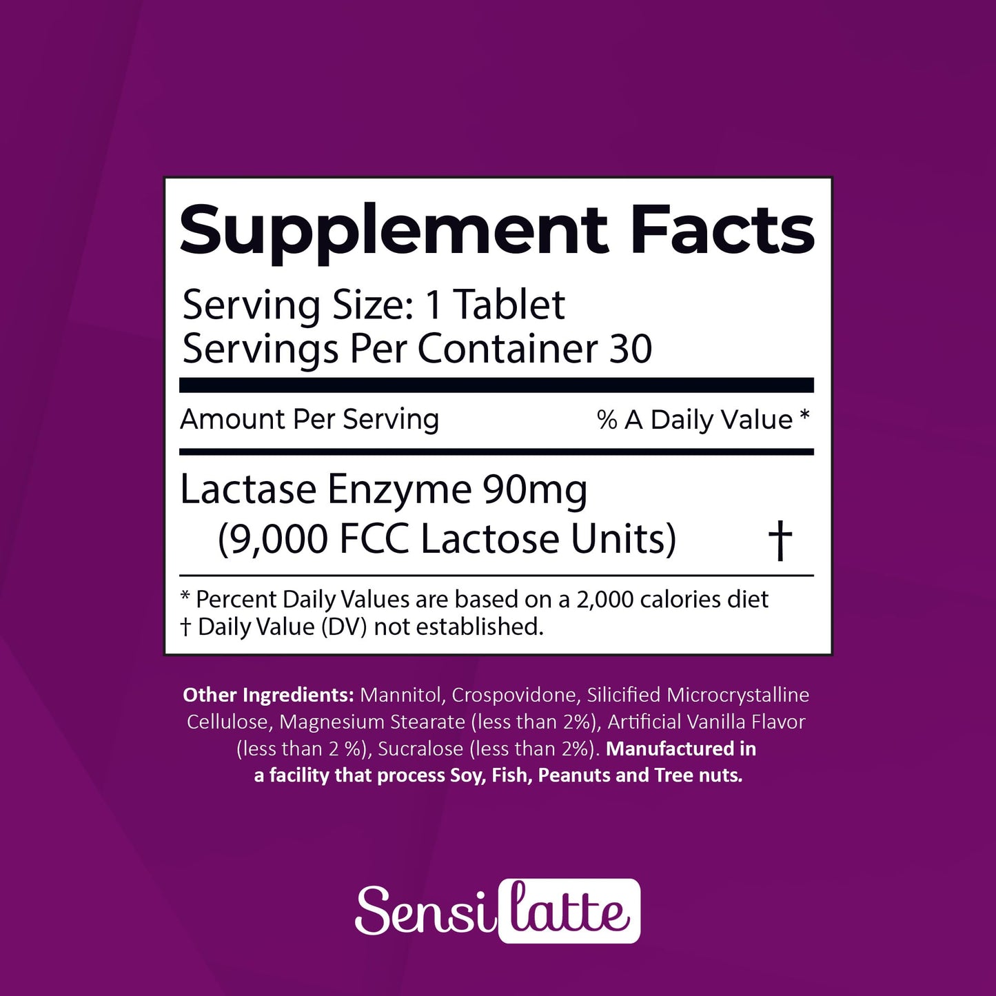 SENSI LATTE Lactase Enzyme Tablets 30