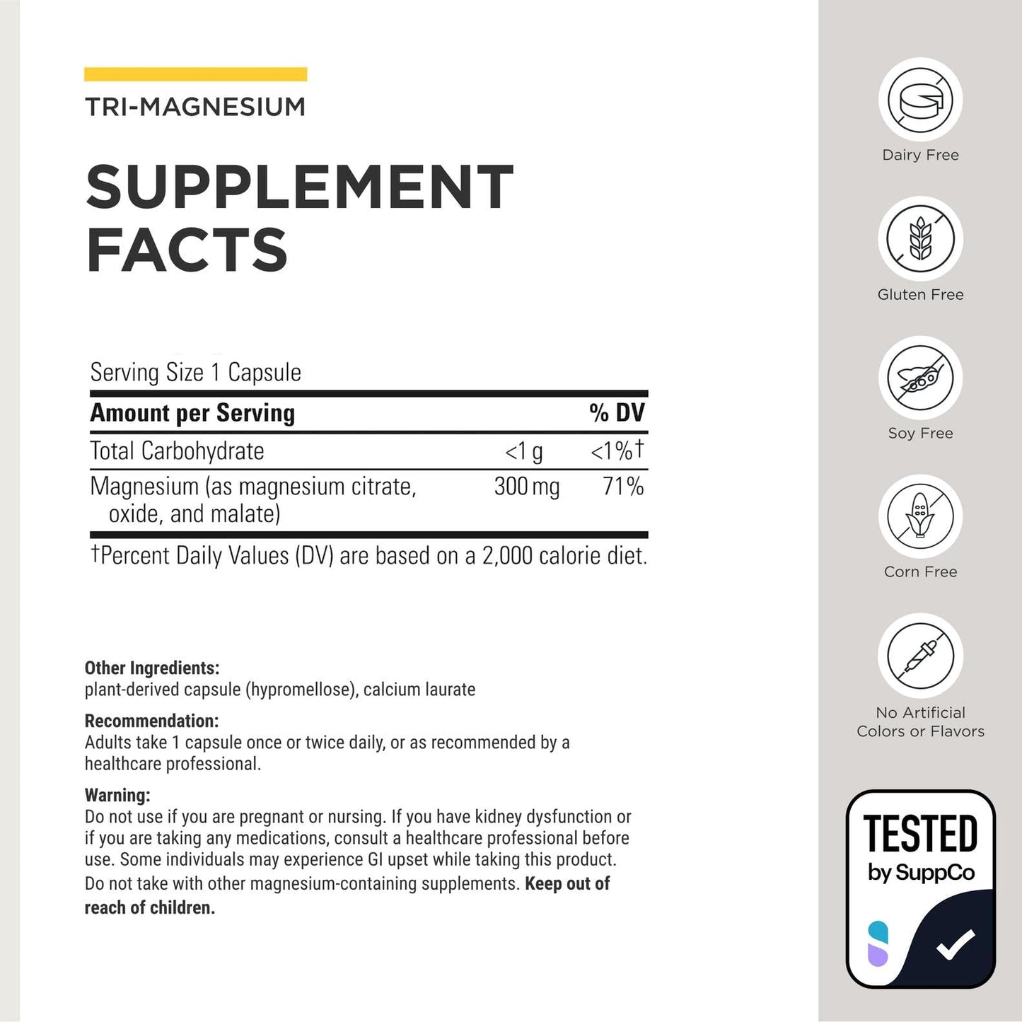 Integrative Therapeutics Tri-Magnesium Capsules 180 Capsules