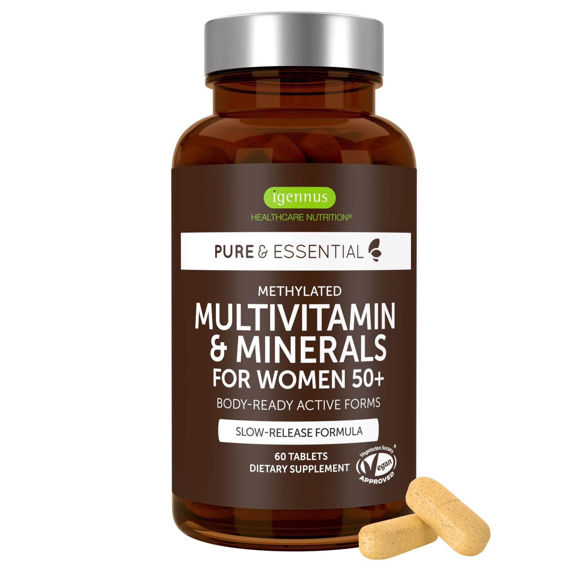 Igennus Healthcare Nutrition Methylated Multivitamin for Women 50+ Tablets, 60 Count