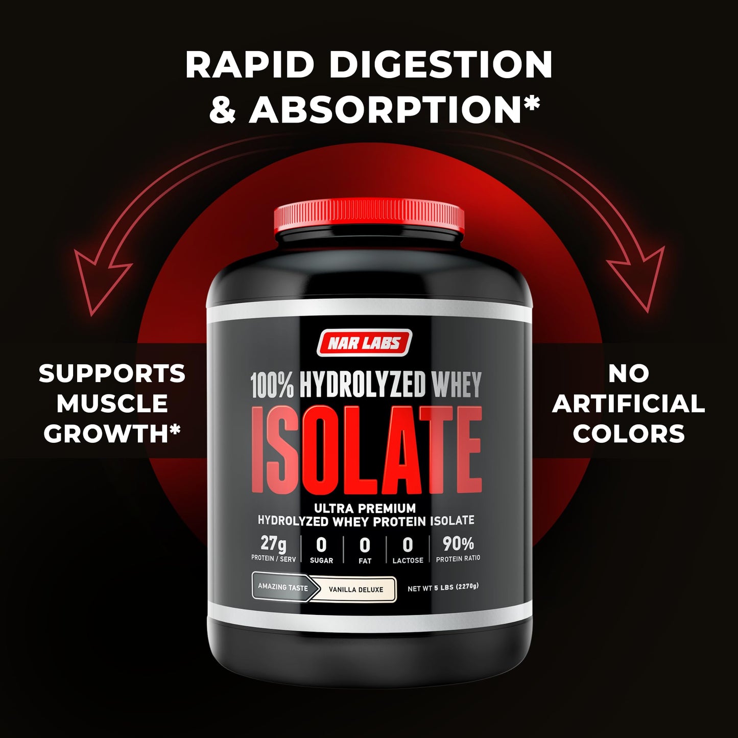 NAR LABS Hydrolyzed Whey Protein Isolate Powder 80