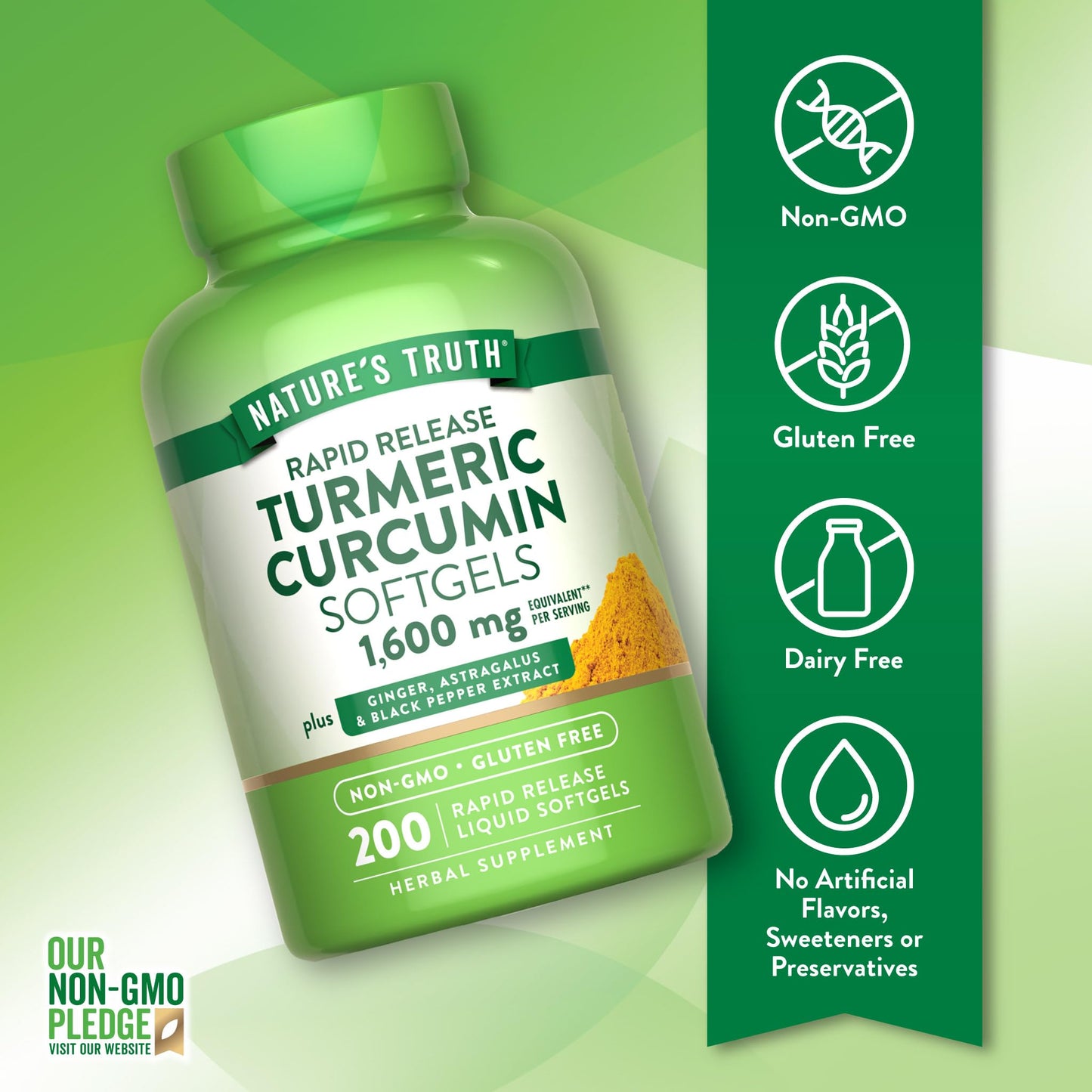 Nature's Truth Turmeric Curcumin Complex Softgel 200 Count