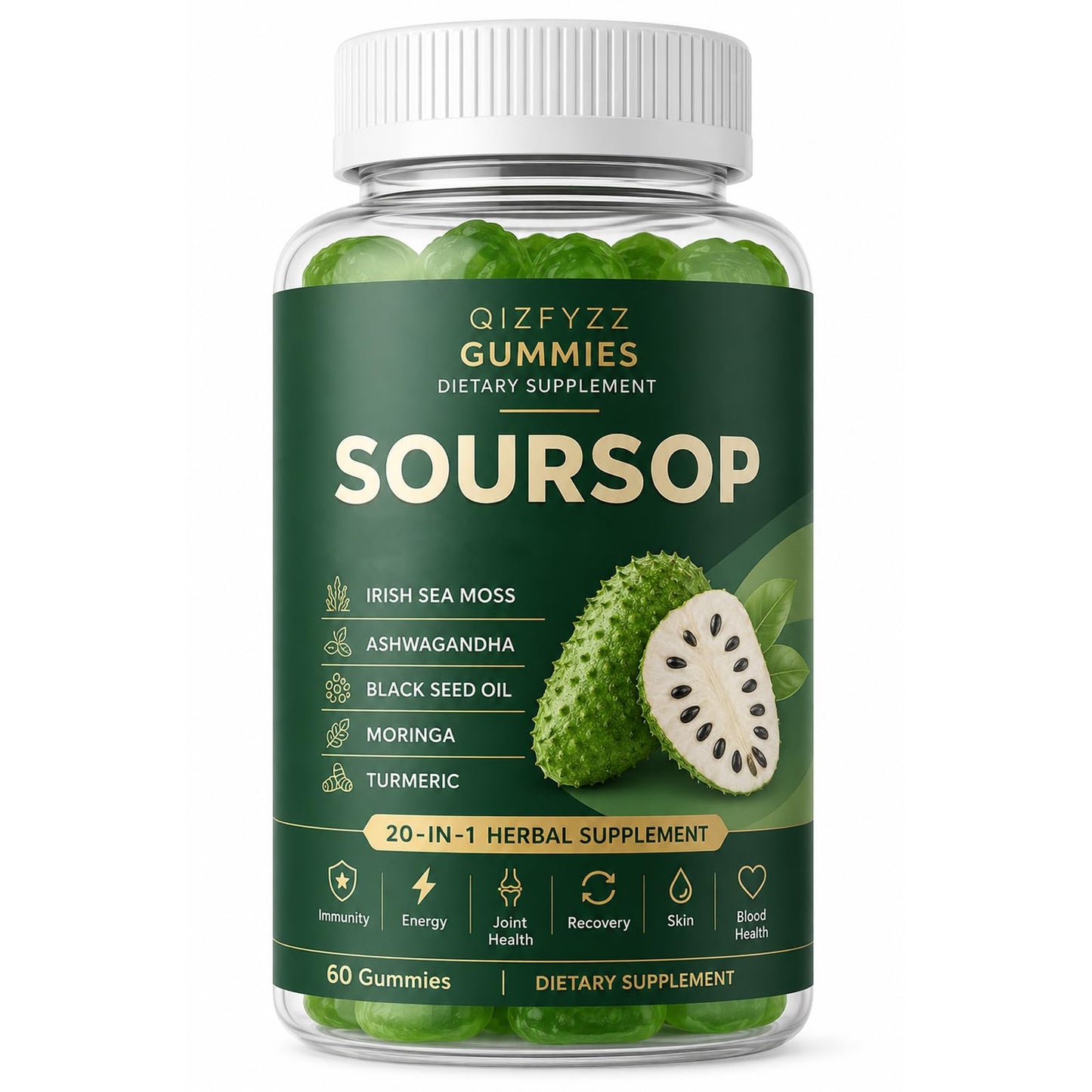 Gengyve Qizfyzz Soursop Gummies 60 Count