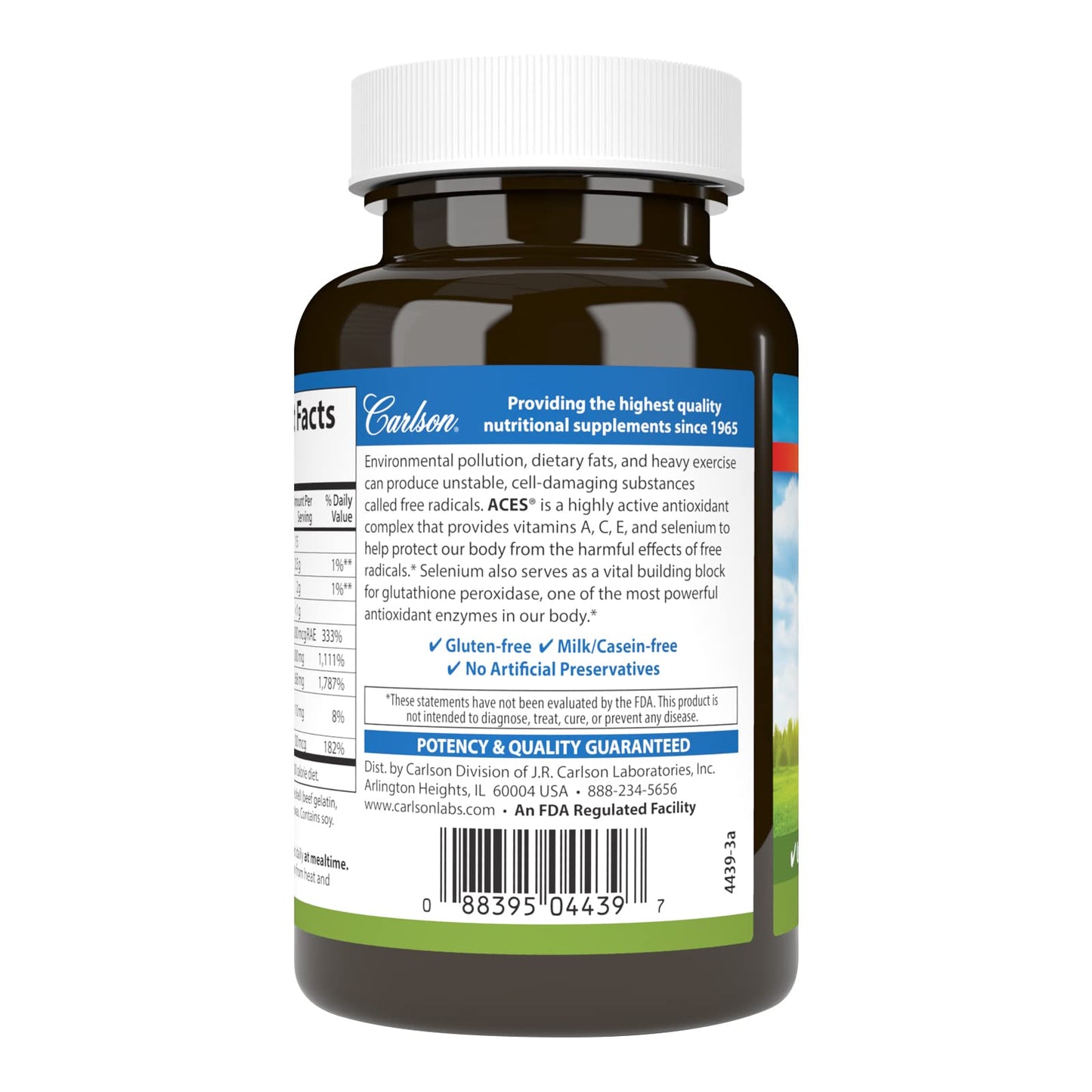Carlson ACES Vitamins A, C, E + Selenium, Cellular Health Softgels 90