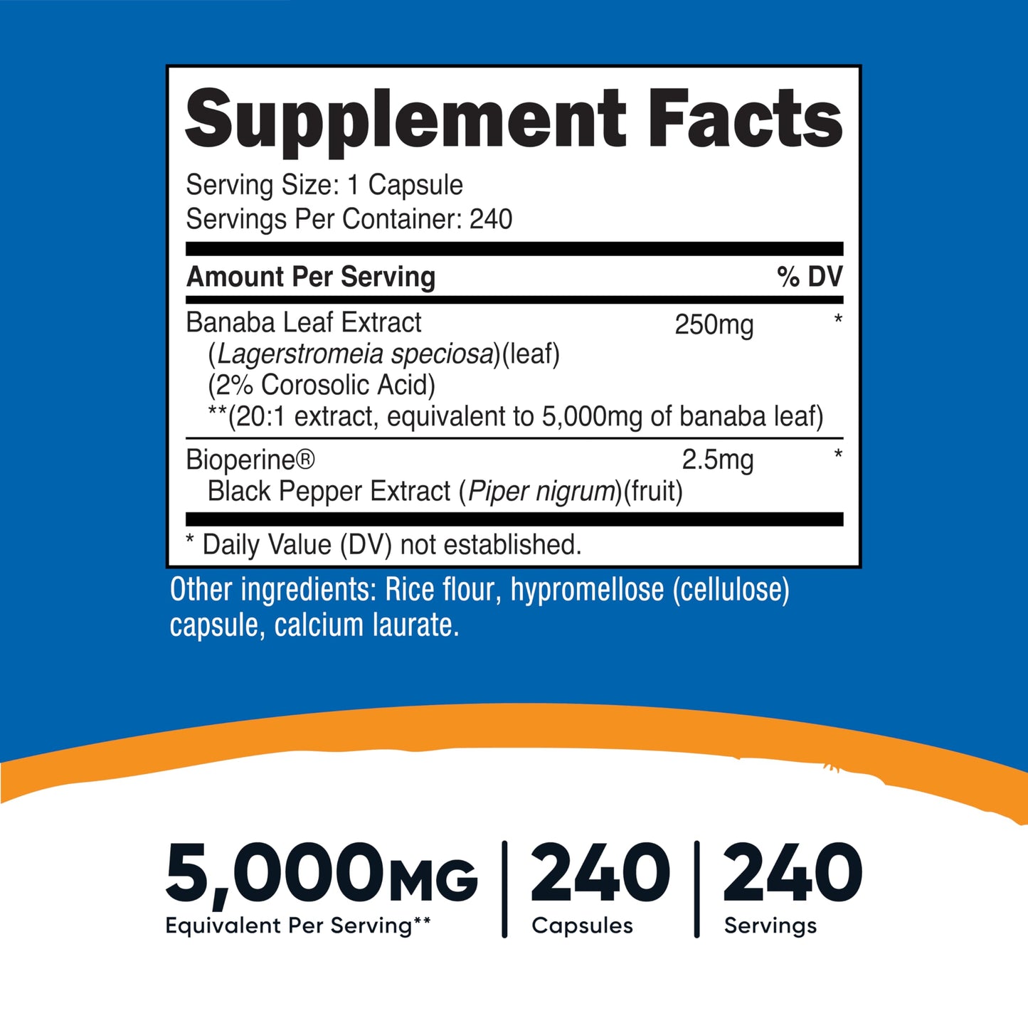 Nutricost Banaba Leaf Extract 240 Capsules