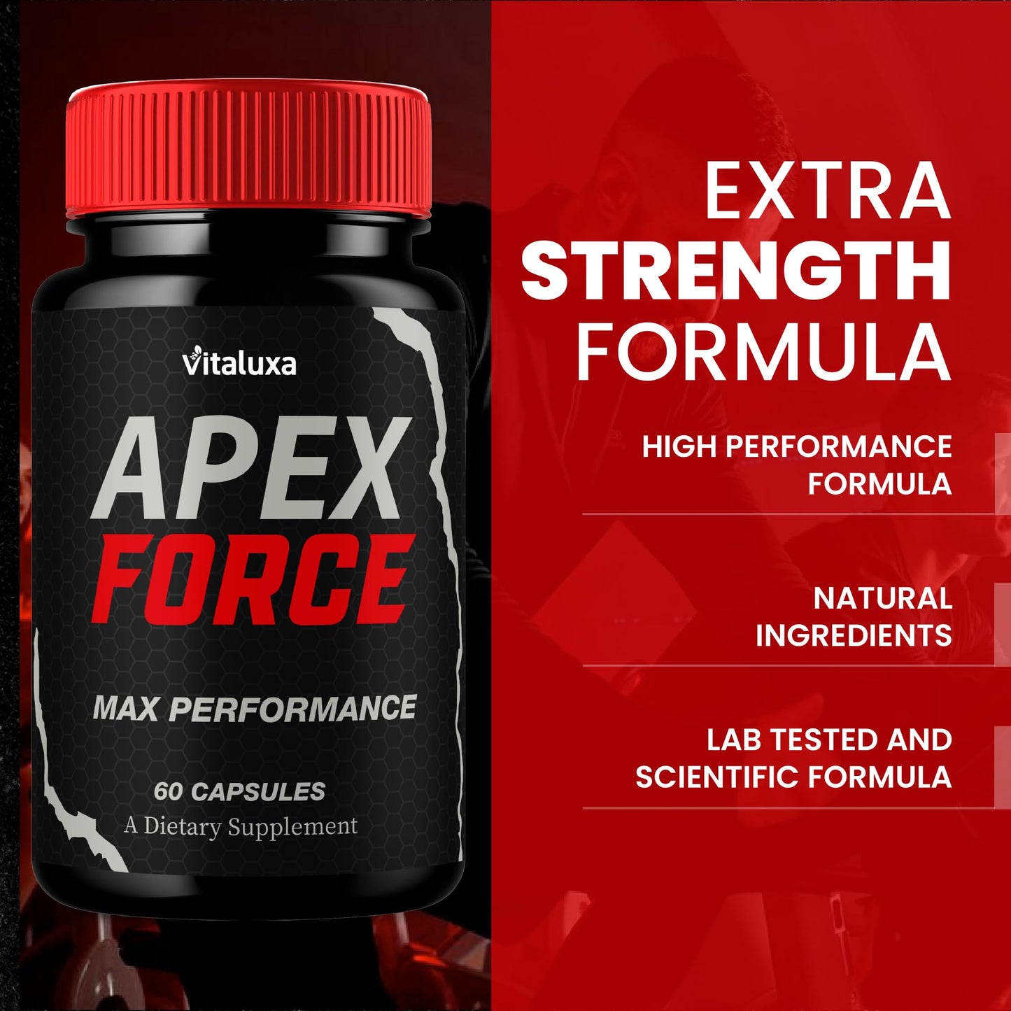 Vitaluxa Apex Force Performance Capsules 300 Capsules