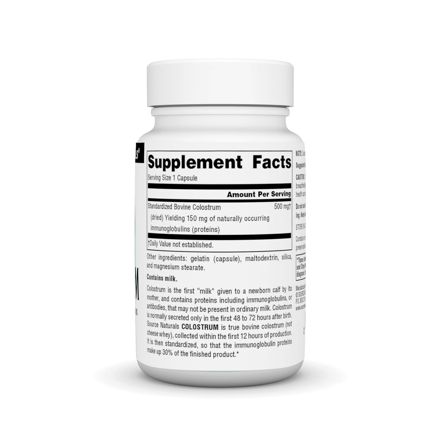 Source Naturals Colostrum Contains 30 Percent Immunoglobulins, 30 Capsules