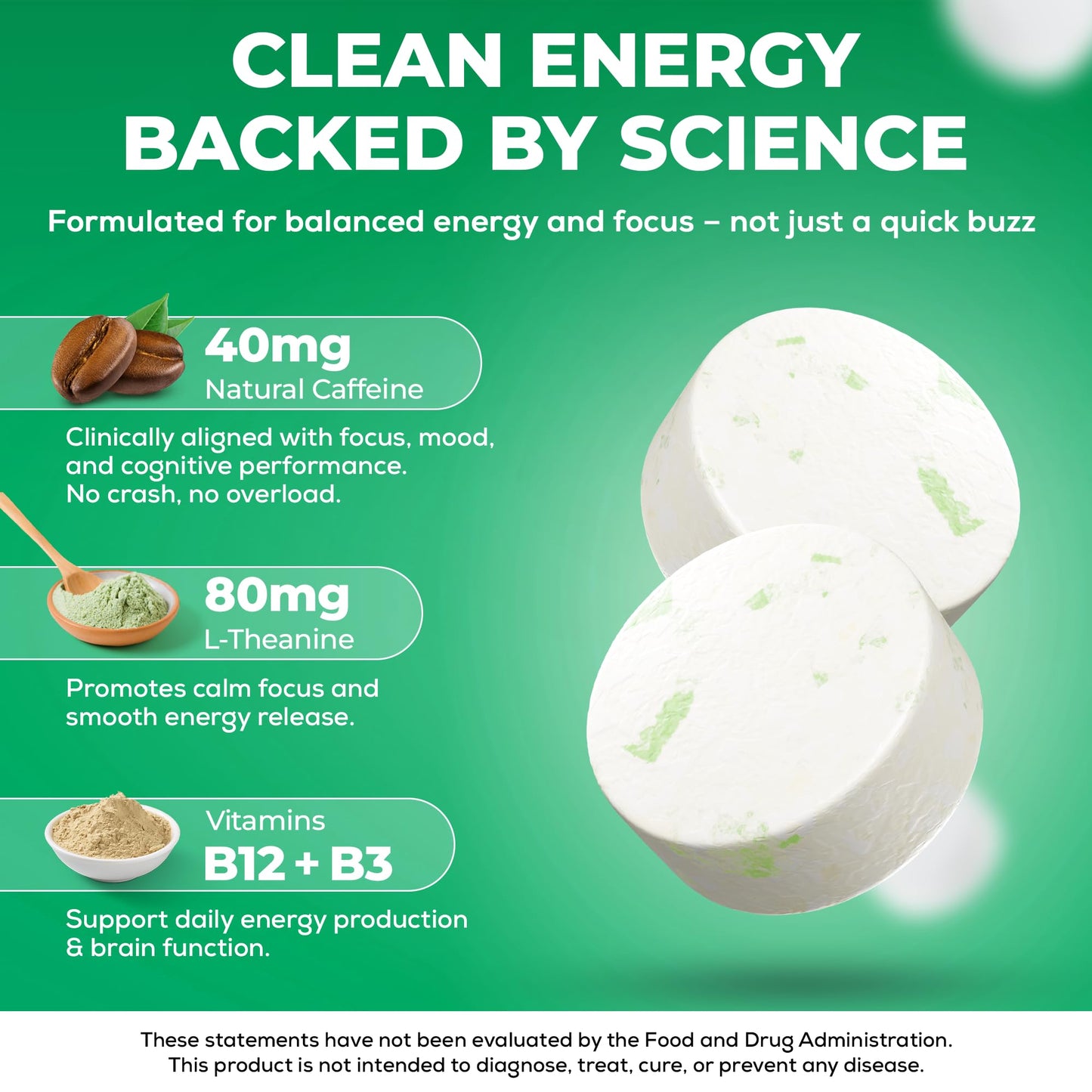 UPLIFE Energy and Focus Mint Chewables 120 Count