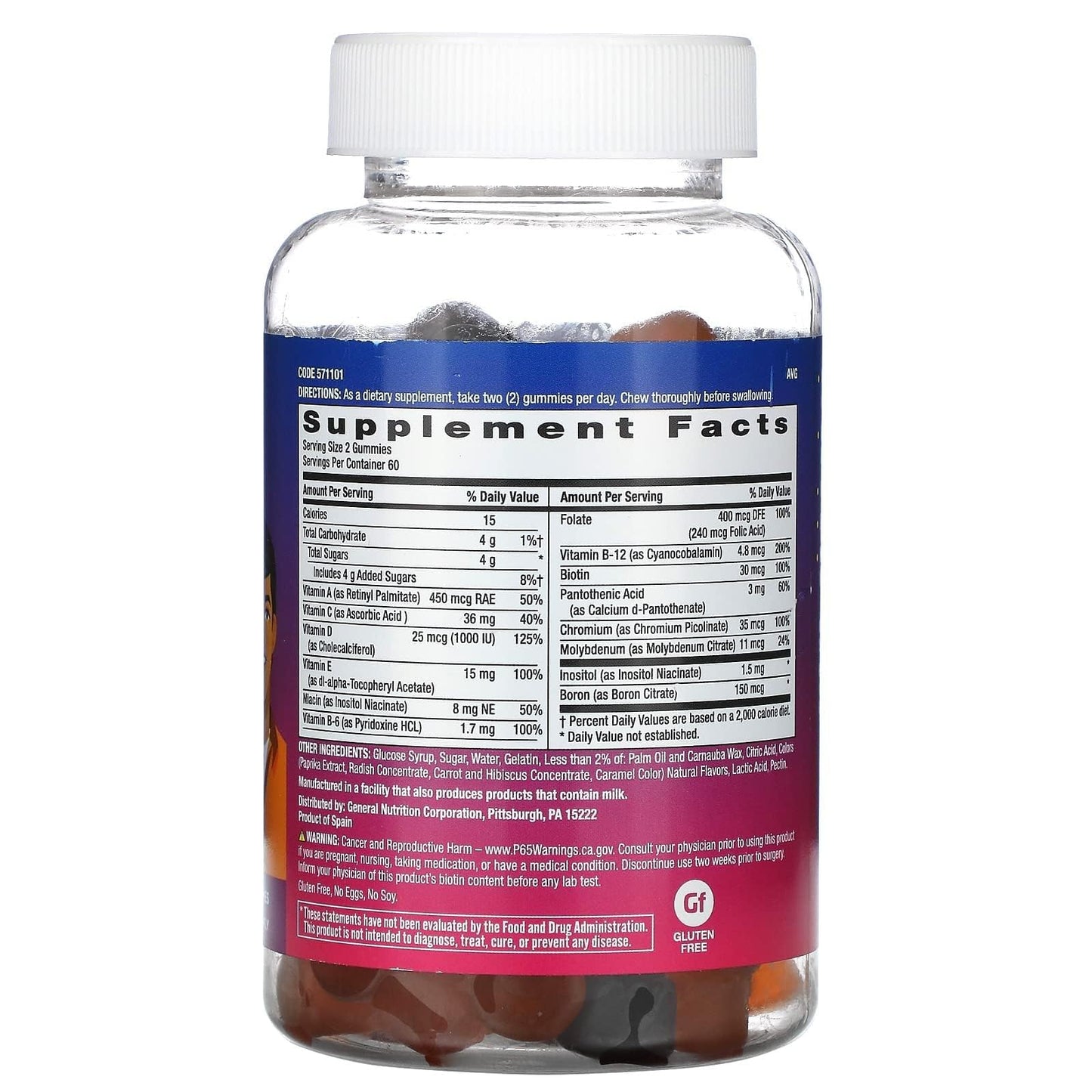 GNC Milestones Teen Multivitamin Gummy 120 Count