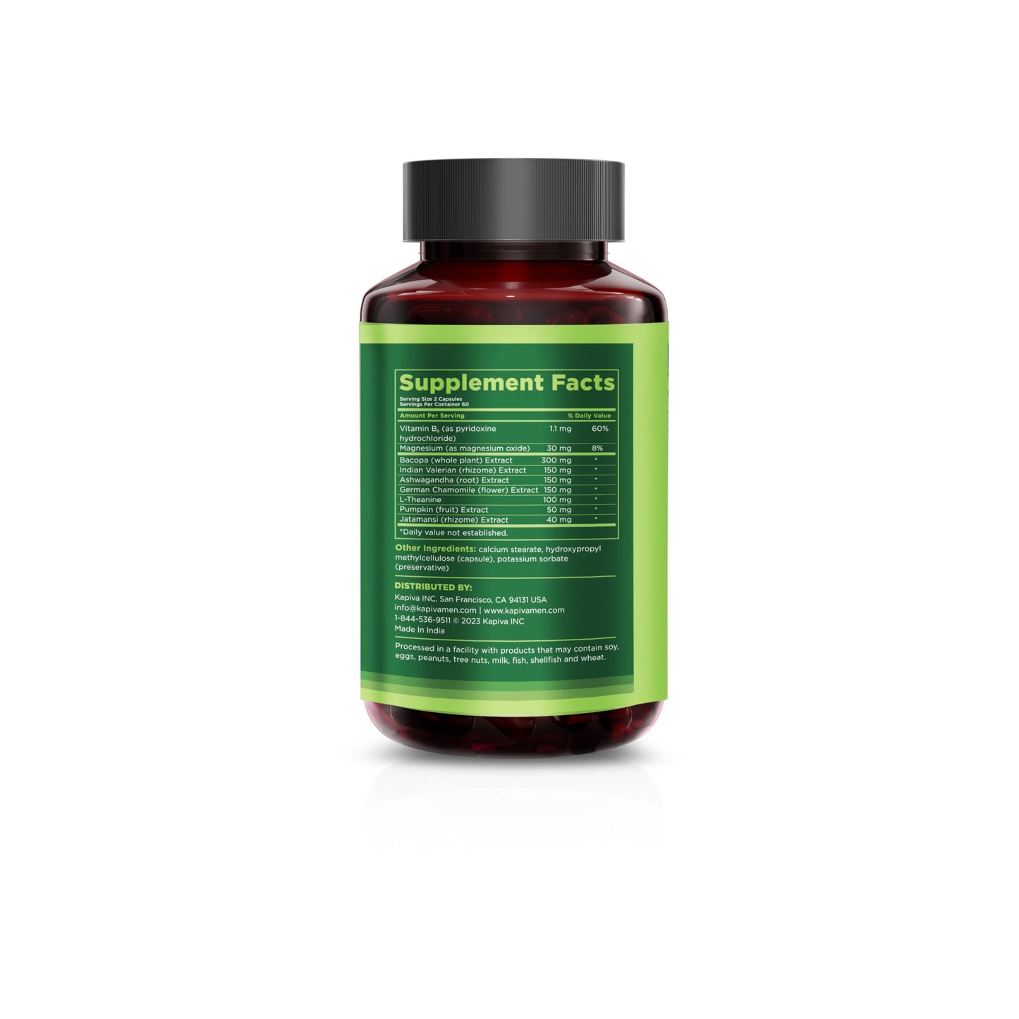 Kapiva Men's Sleep Support Supplement Capsules, 120 Count