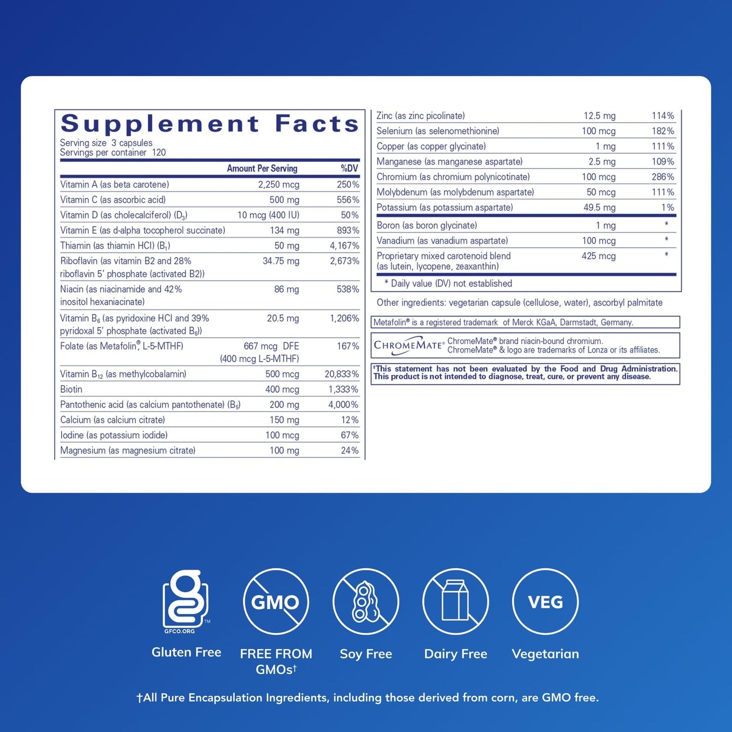 Pure Encapsulations Nutrient 950 Without Iron, 360 Capsules
