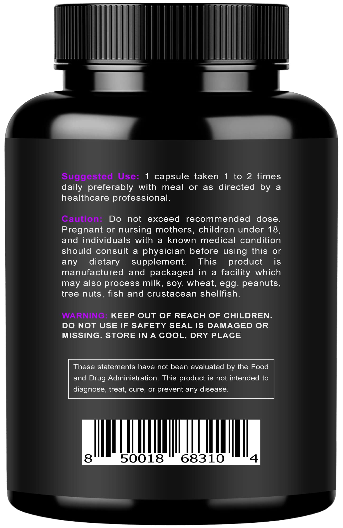 NURTURLY Magnesium Citrate & Oxide 500mg Complex Supplement Capsule 240 Count
