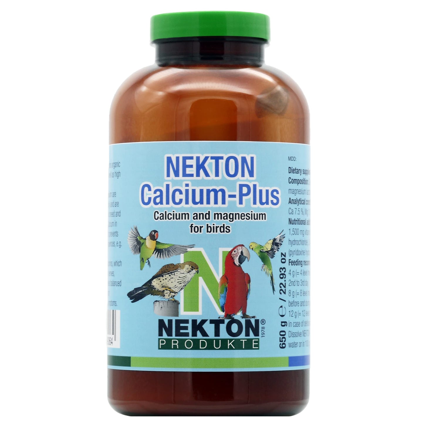 Nekton Calcium-Plus Calcium and Magnesium with B Vitamins for Birds Powder 650 g