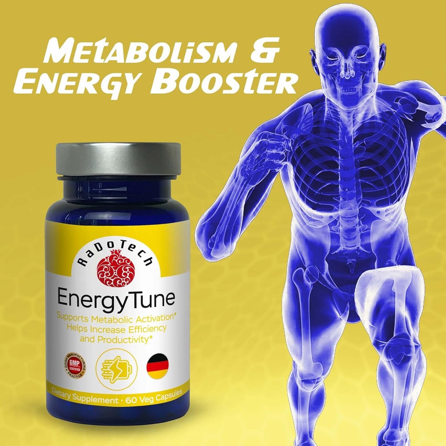 RaDoTech EnergyTune Energy Supplements Veg Capsules 180 Capsules