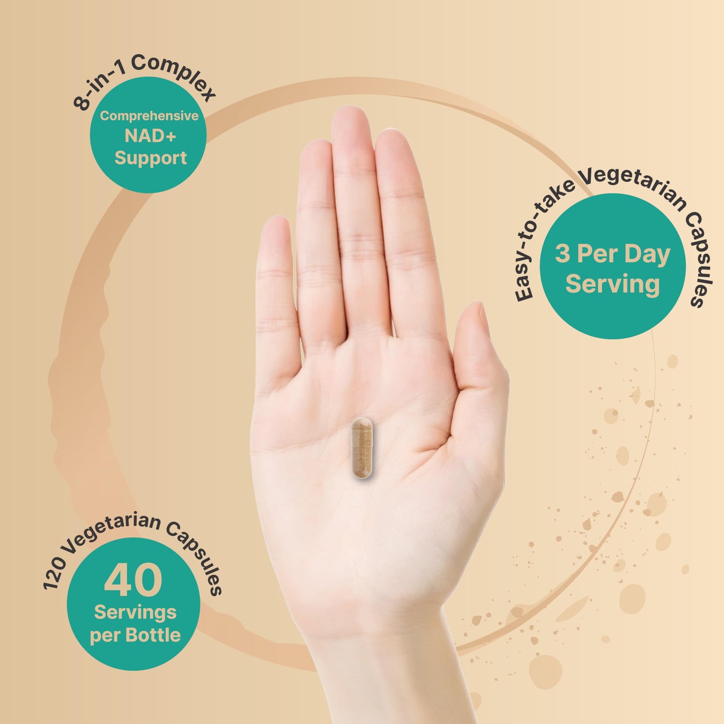 NatureBell Liposomal NAD+ 8-in-1 Complex 2000mg Per Serving Capsule, 120 Count
