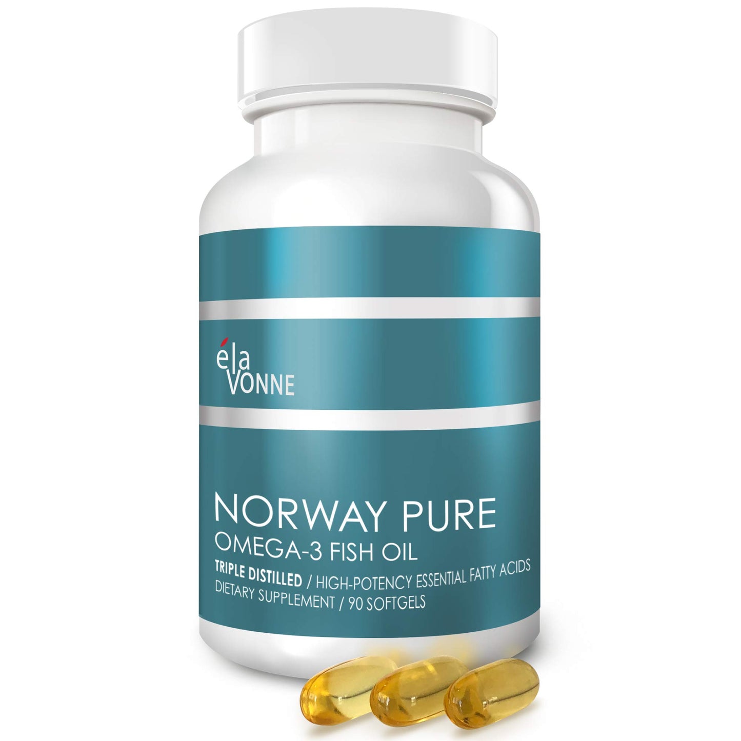 E´LAVONNE Norway Pure Omega-3 Fish Oil Softgels 90 Count