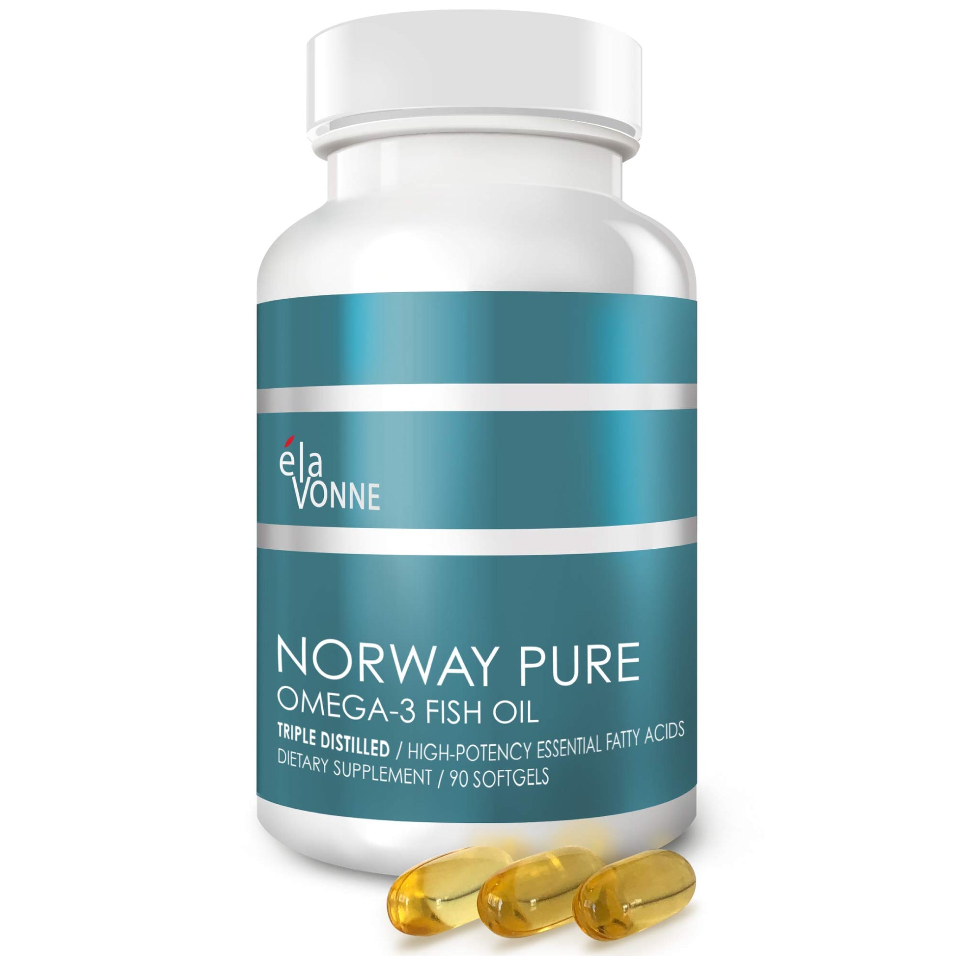 E´LAVONNE Norway Pure Omega-3 Fish Oil Softgels 90 Count