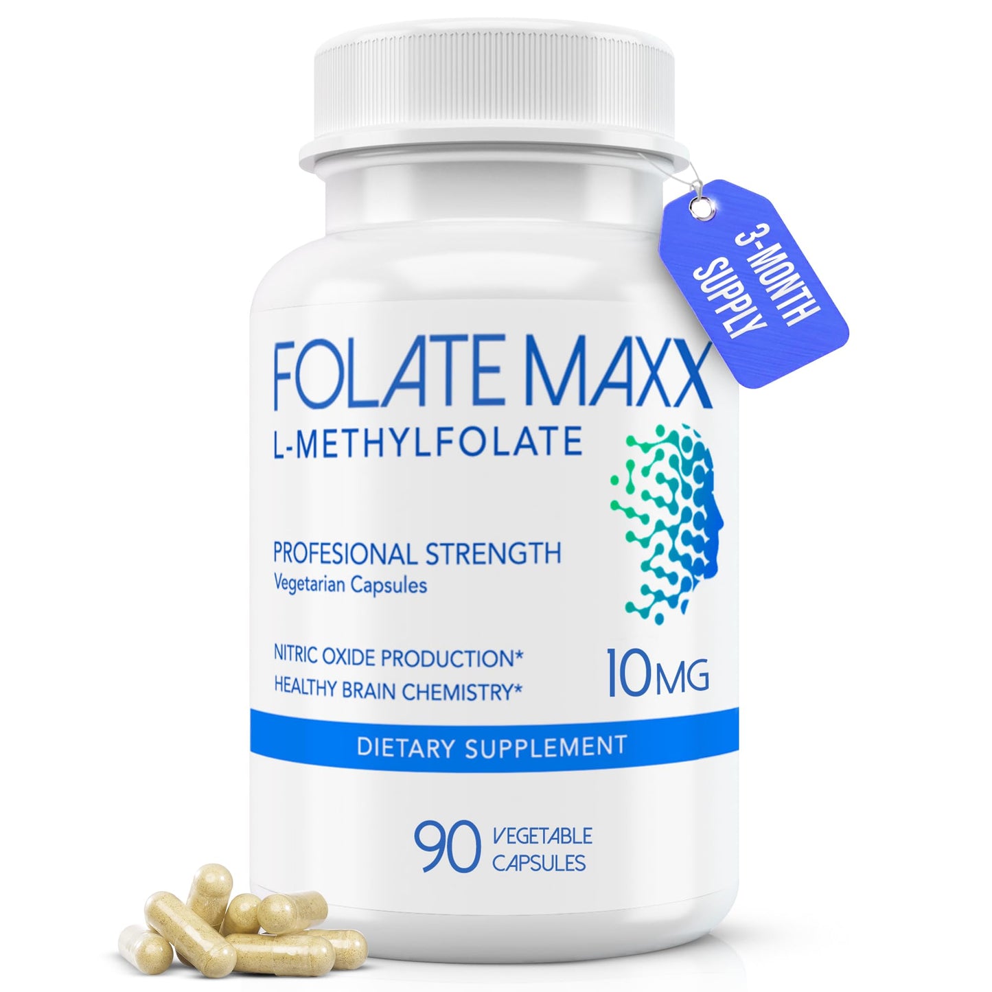 FOLATE MAXX L-Methylfolate 10mg Capsule, 90 Count
