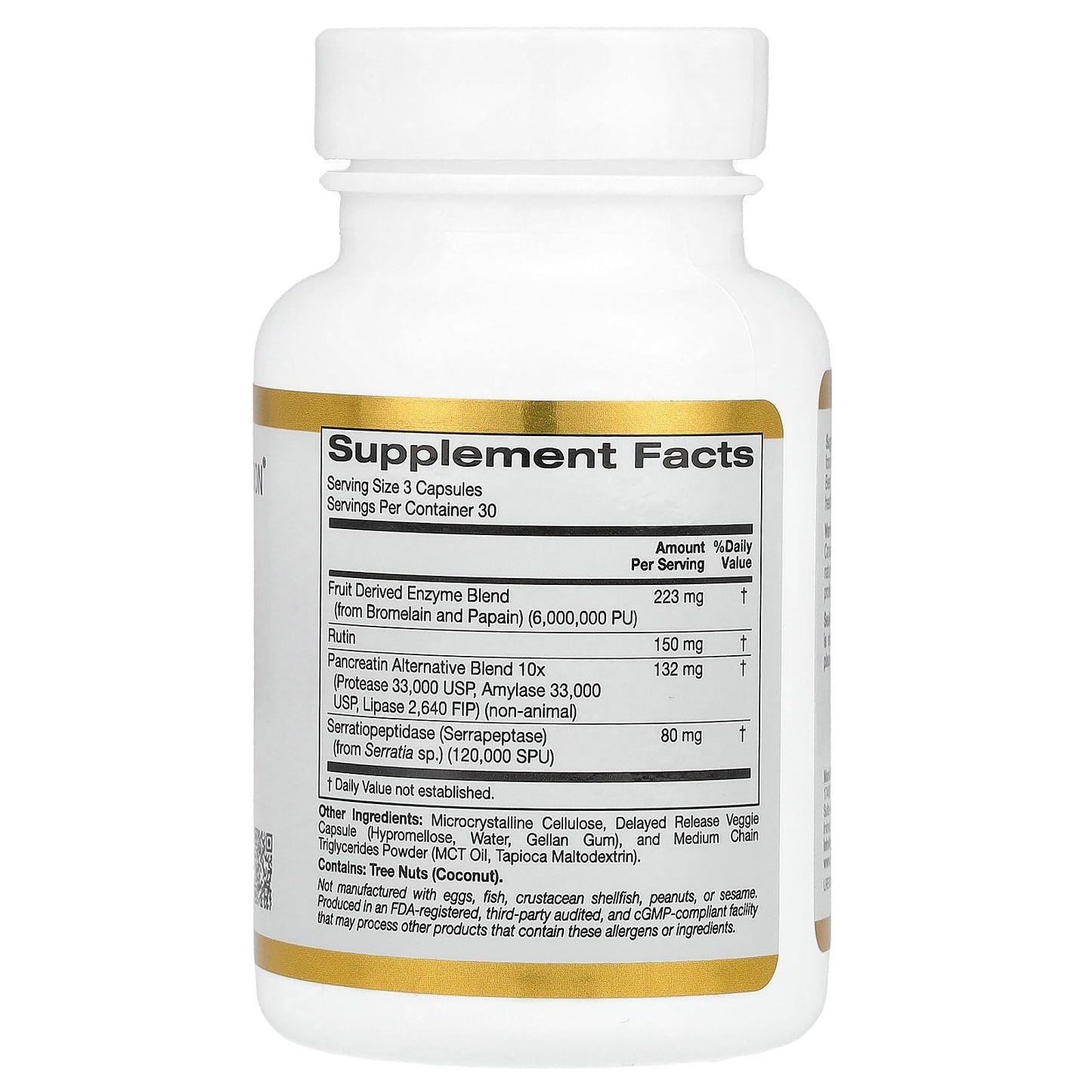 California Gold Nutrition Proteolytic Enzymes, 90 Capsules