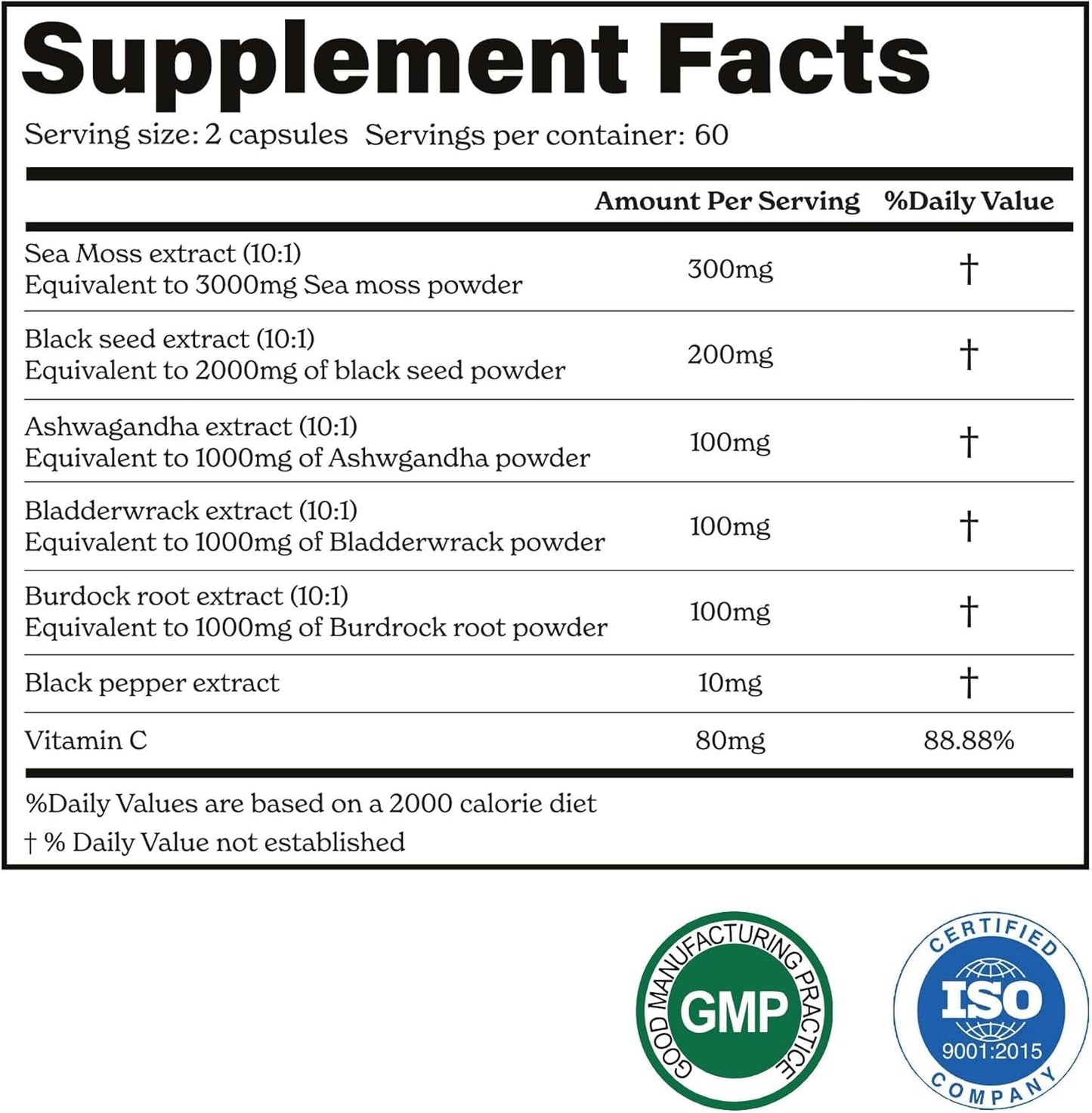 Better Alt All-in-One Vitality & Energy Support Capsule with Iris Sea Moss, Black Seed Oil, Ashwagandha, Burdrock Root, Bladderwrack with Black Pepper & Vitamin C, 1 Count