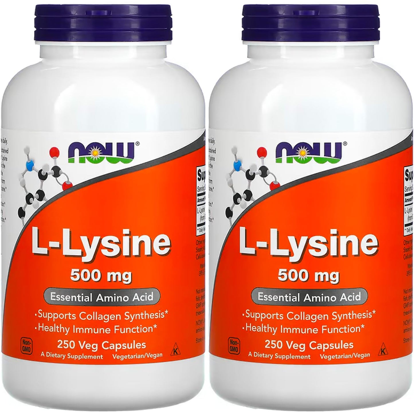 NOW Foods L-lysine 500 mg Capsules, 250 Capsules