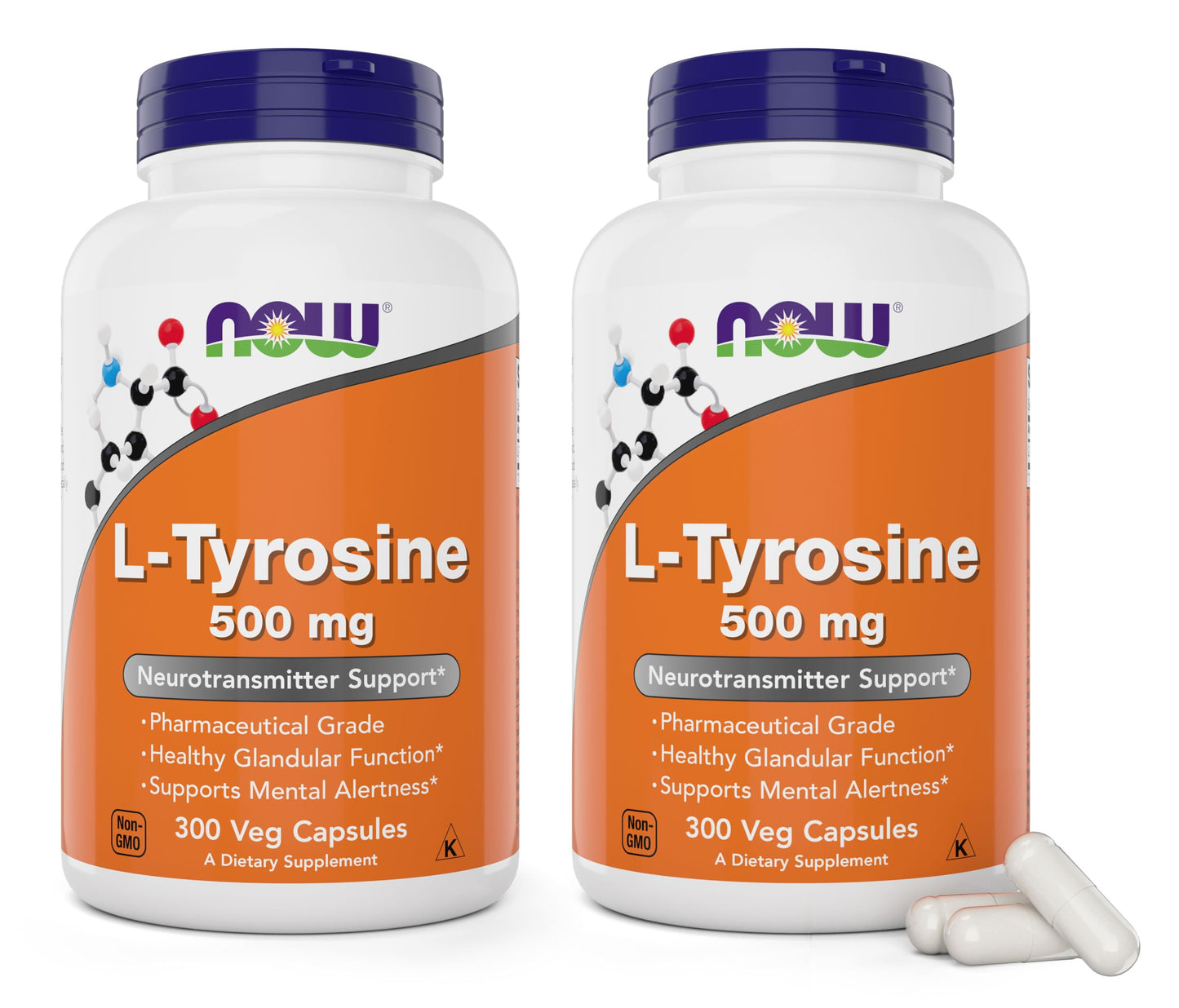 NOW Foods L-Tyrosine 500mg, 600 Capsules