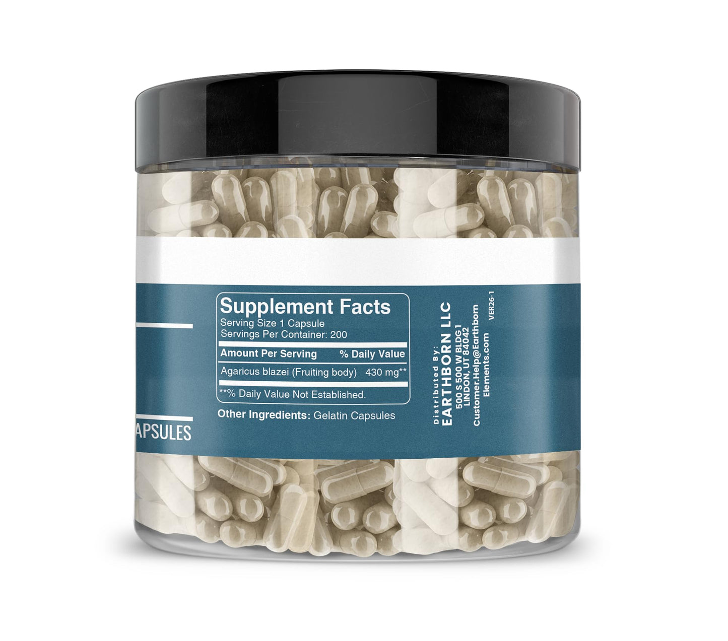 Earthborn Elements Agaricus Blazei Capsules 200 Count