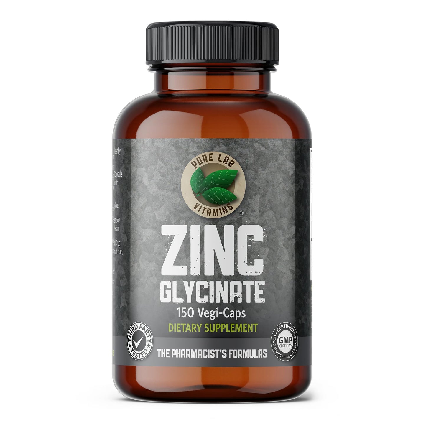 Pure Lab Vitamins Zinc Glycinate Capsules, 150 Count